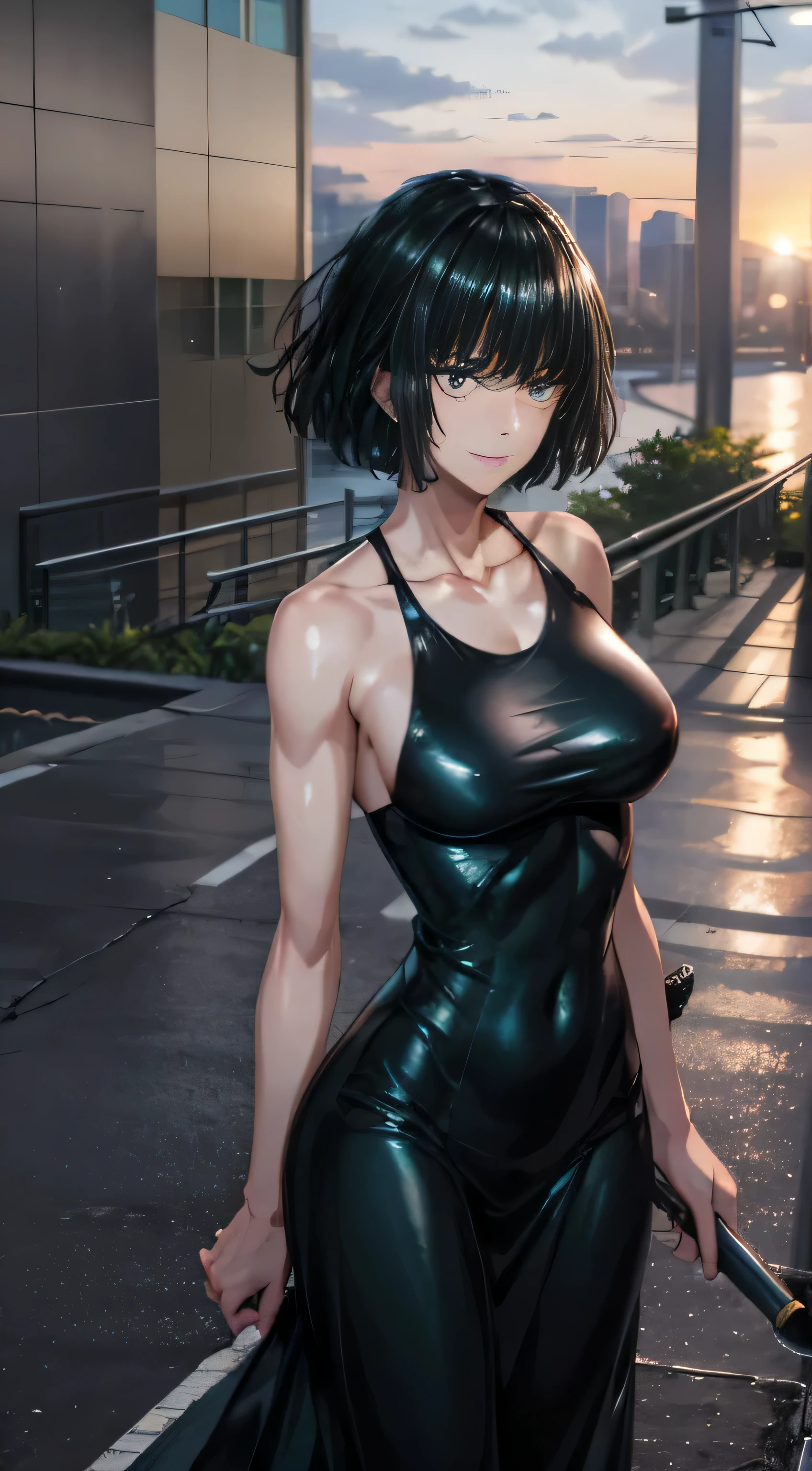 (best quality, masterpiece), 1 girl with intricately detailed features, beautiful facial structures such as defined pores, fine lines, and expressive eyebrowinimum micro bikini: 1.2), her body showcased in a see-through attire, revealing just a hint of her figure. She stands by the edge of a night pool, her black hair cascading down her shoulders, framing her blush-filled face. Her open mouth forms a happy smile as she gazes directly at the viewer. With blunt bangs softly framing her face, she exudes a carefree and joyful energy, captured perfectly in a cowboy shot.