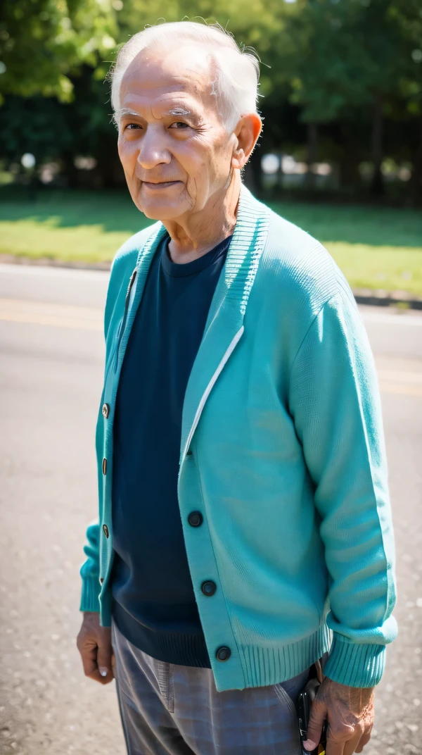 (RAW photo, highest quality)(8k, highest quality, masterpiece: 1.2), Super detailed, super resolution, (realistic, realistic photo: 1.37), Wandering old man 80 years old man,