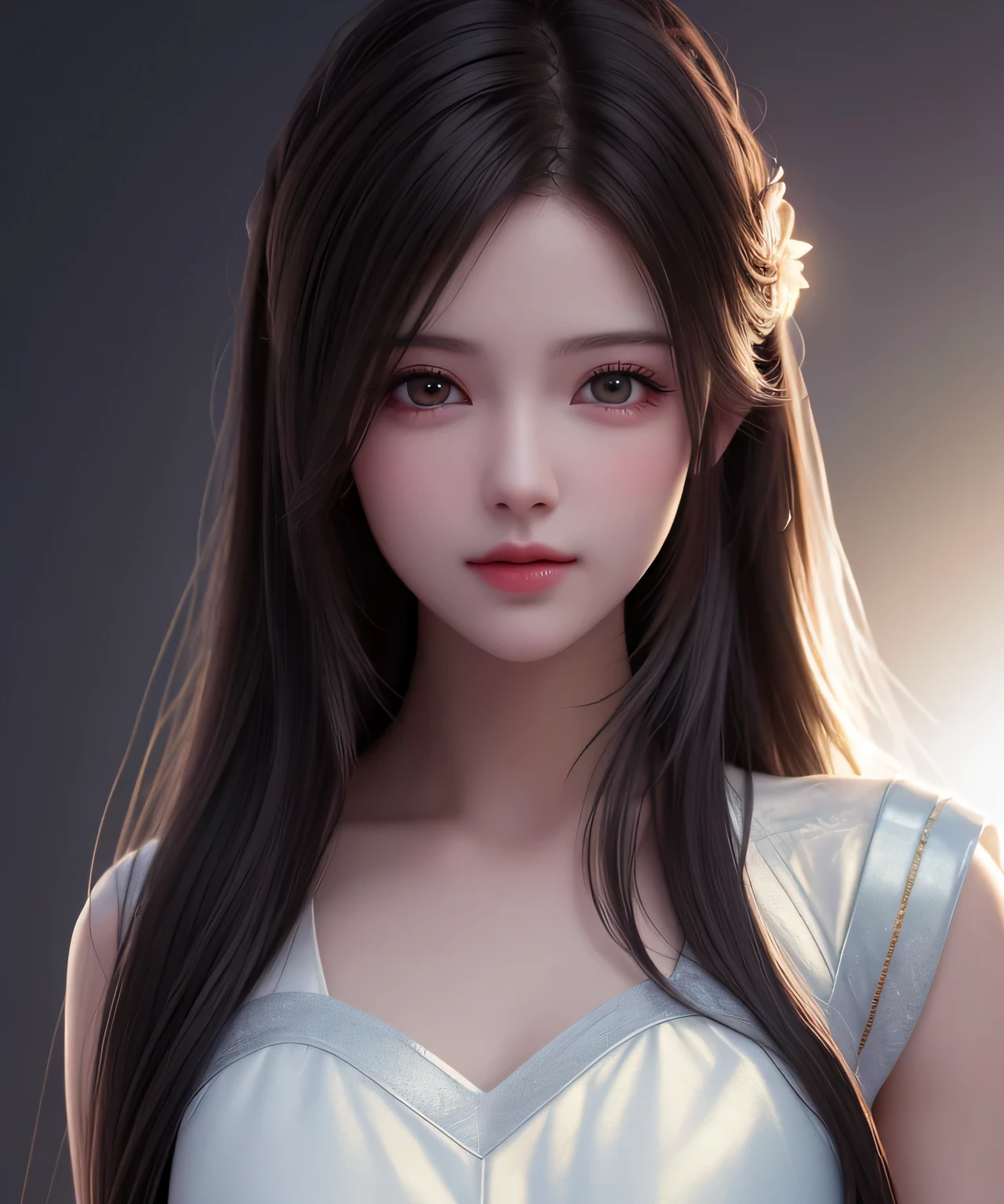 best quality, masterpiece, high resolution, 1 girl, pretty face, physical, Tyndall effect, realism, dark studio, edge lighting, two-tone lighting, (High detail skin: 1.2), 8K Ultra HD, SLR camera, soft light, high quality, Volumetric light, go through, photo, high resolution, 4k, 8k, blurred background,