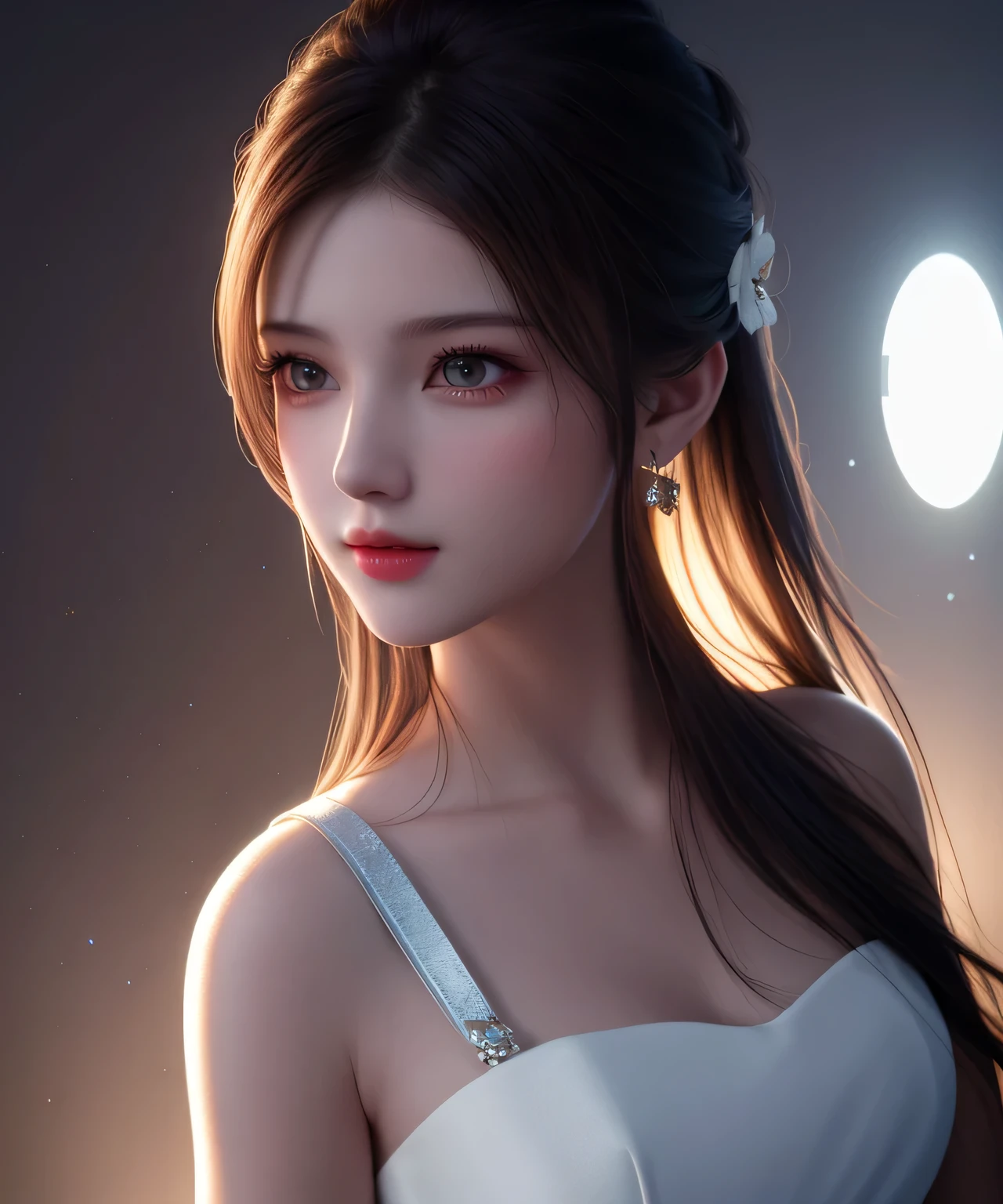 best quality, masterpiece, high resolution, 1 girl, pretty face, physical, Tyndall effect, realism, dark studio, edge lighting, two-tone lighting, (High detail skin: 1.2), 8K Ultra HD, SLR camera, soft light, high quality, Volumetric light, go through, photo, high resolution, 4k, 8k, blurred background,