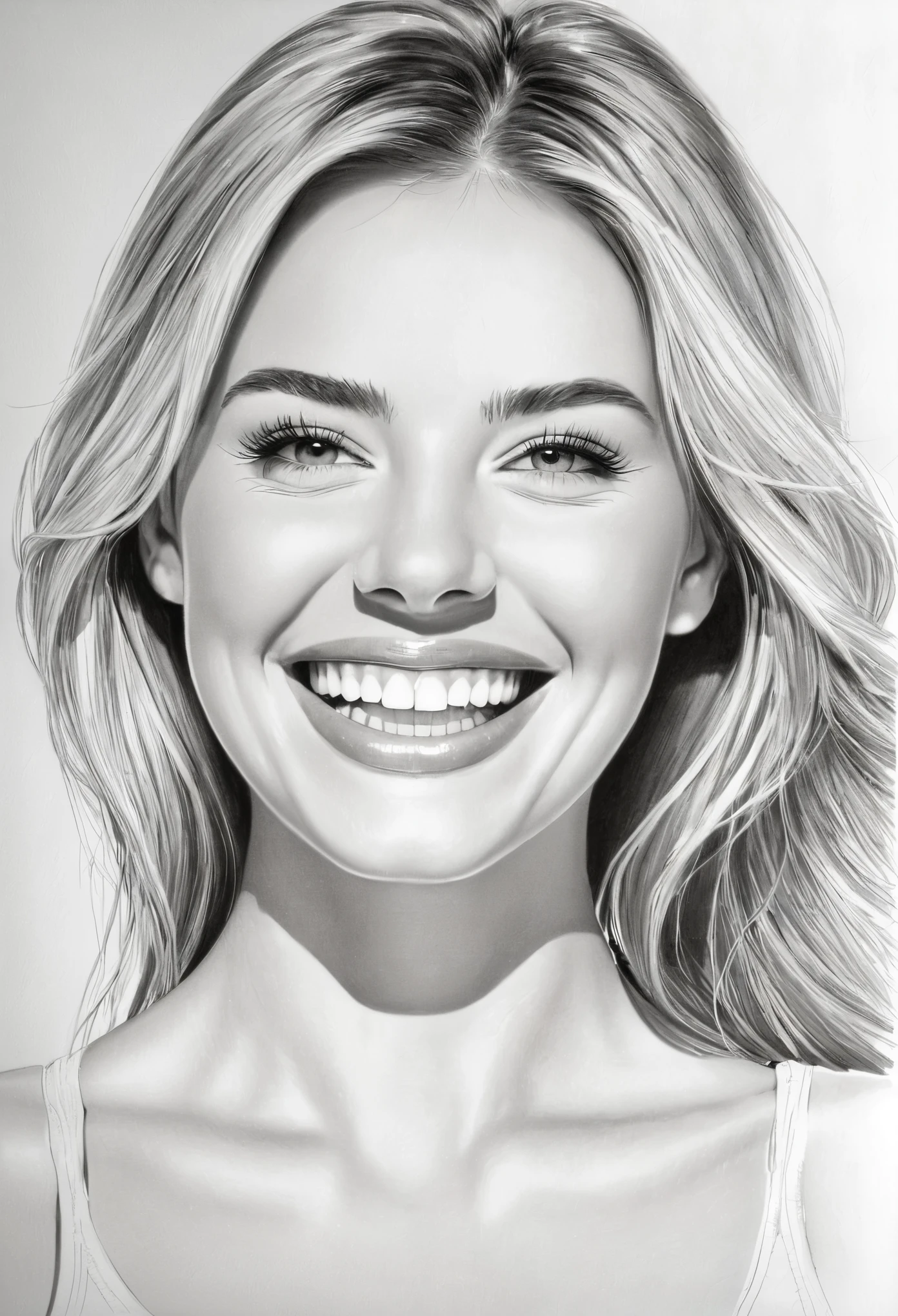 Dibujo de Diente, sexi utilizando seda dental, cuerpo completo