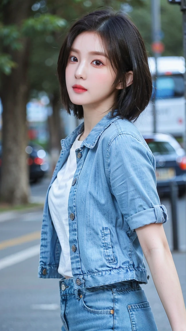 (((1 girl, Lovely, denim jacket, Light short sleeves, denim discreet pants, Gloves, blond, short hair, bob hair, hair side parting, black eyes))), (((black hair))), dynamic poses, comic style, Portray a group of characters in various action scenes, From intense battles to relaxing moments, Featuring dramatic speed lines and bold sound effects, Capture the excitement and energy of your story, Laser rays from the palm of your hand, Attack with palm forward, yellowstone park, Grand Canyon,