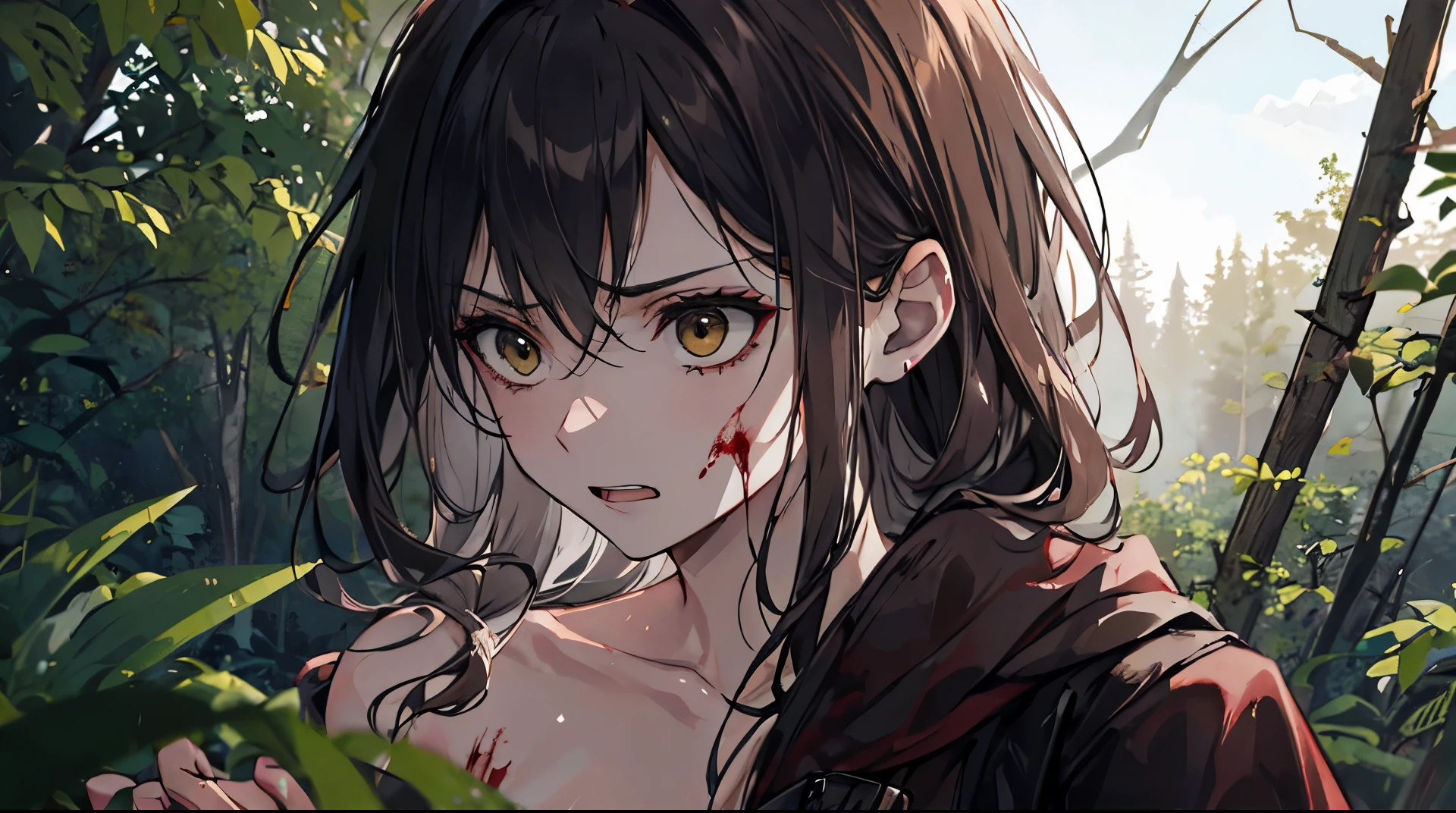 Hermione Granger + the last of us элли game (Hermione as Ellie)naked survives in the forest with Joel kills zombies, intestines, blood, fatigue, hope, rage, anger.