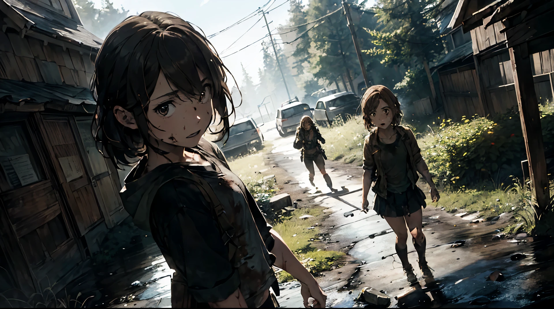 Hermione Granger + the last of us элли game (Hermione as Ellie)naked survives in the forest with Joel kills zombies, intestines, blood, fatigue, hope, rage, anger.