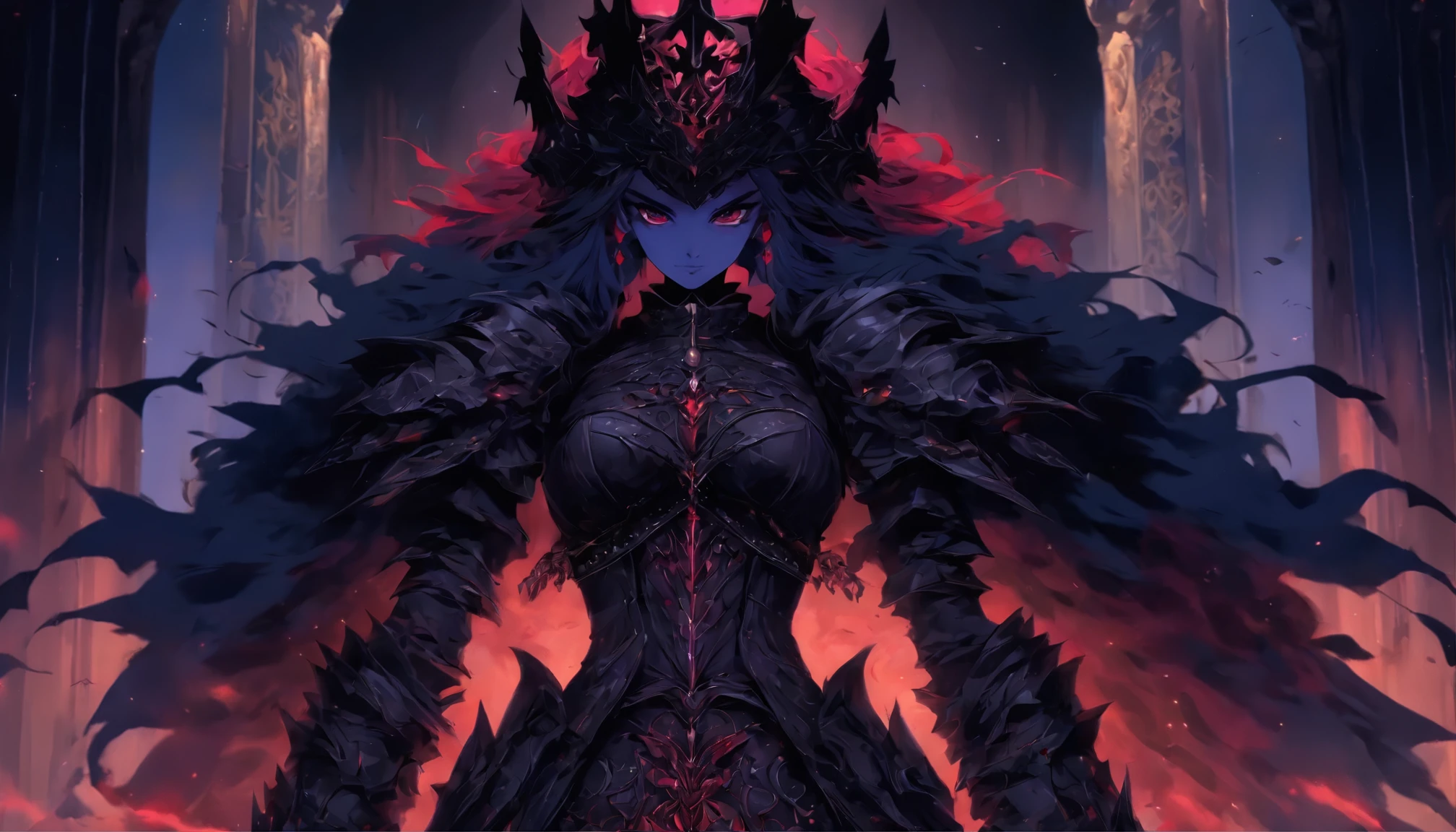 Queen&#39;s Strength Armor  , (gothic style), full body view , belly button
