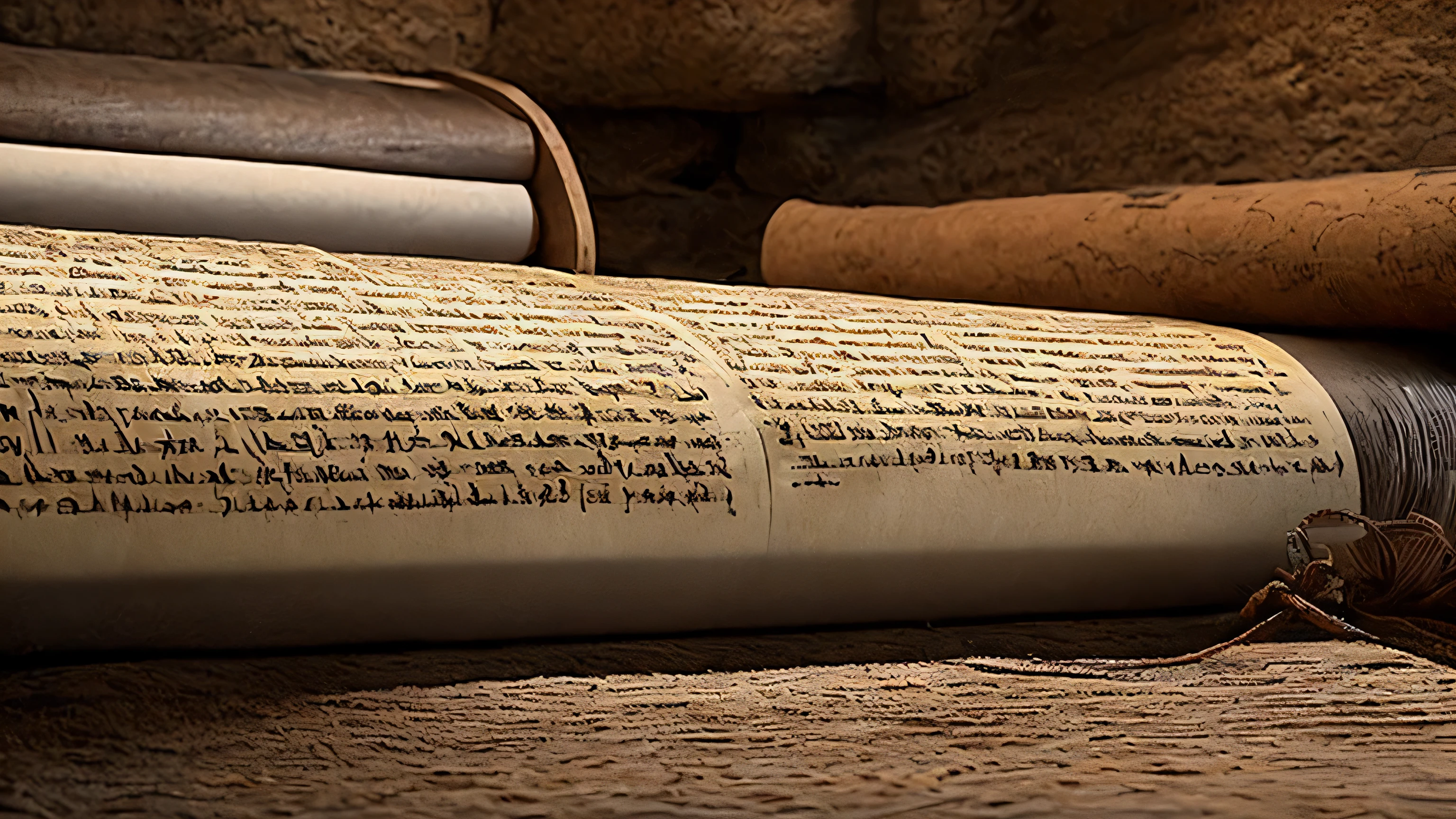 (((ancient israel)))、(((1st century)))、(((Old Testament written on old scrolls)))、In 8K、Live shooting、highest quality、masterpiece:1.5、Ultra lightweight and high resolution、photogenuineistic:1.5、cinematic light、soft volume lighting:1.5、genuine、photogenuineistic:1、be familiar withな皮膚、professional lighting、photograph、sharp focus、be familiar with、professional lighting、photon mapping、be familiar withで複雑な環境、非常にbe familiar with、highest quality、美術的なphotograph、photogenuineisticなコンセプトアート、Cinematic perfect light with soft natural volume、The middle of a journey、be familiar withな手、