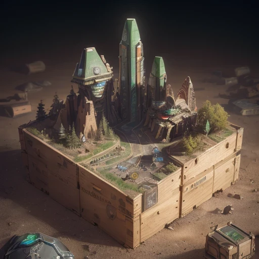 3598年Mars realistic model, (split ends, original photo, best quality, masterpiece:1.4),Steampunk Cyberpunk 6820 City,(CyberpunkMars light:1.3), Mars (related to land),(in a small nature box:1.3),Isometric, small nature, landscape on foundation,landscape,