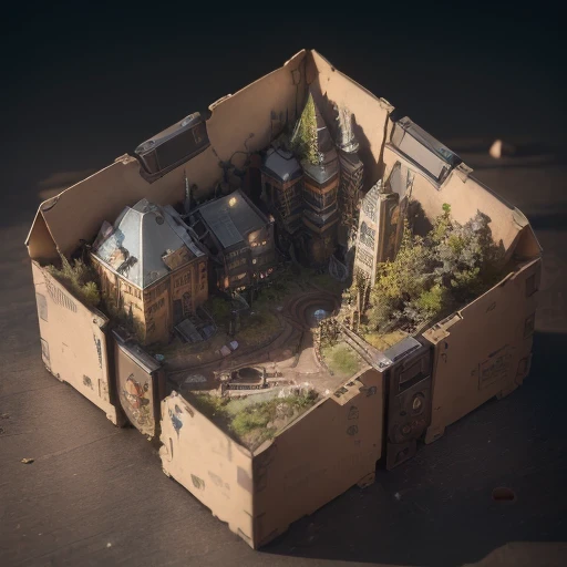 3598年Mars realistic model, (split ends, original photo, best quality, masterpiece:1.4),Steampunk Cyberpunk 6820 City,(CyberpunkMars light:1.3), Mars (related to land),(in a small nature box:1.3),Isometric, small nature, landscape on foundation,landscape,