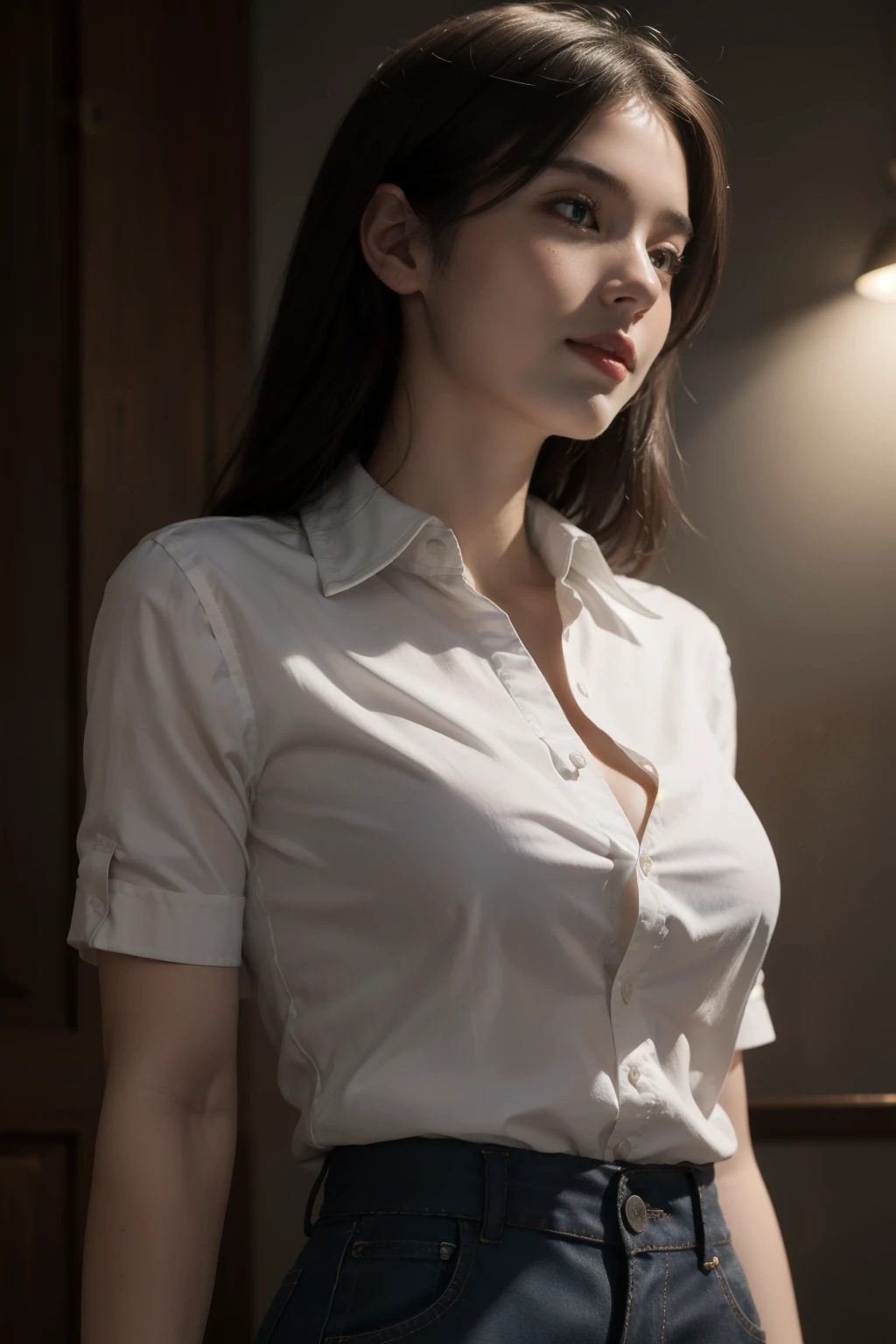 White office wet blouse