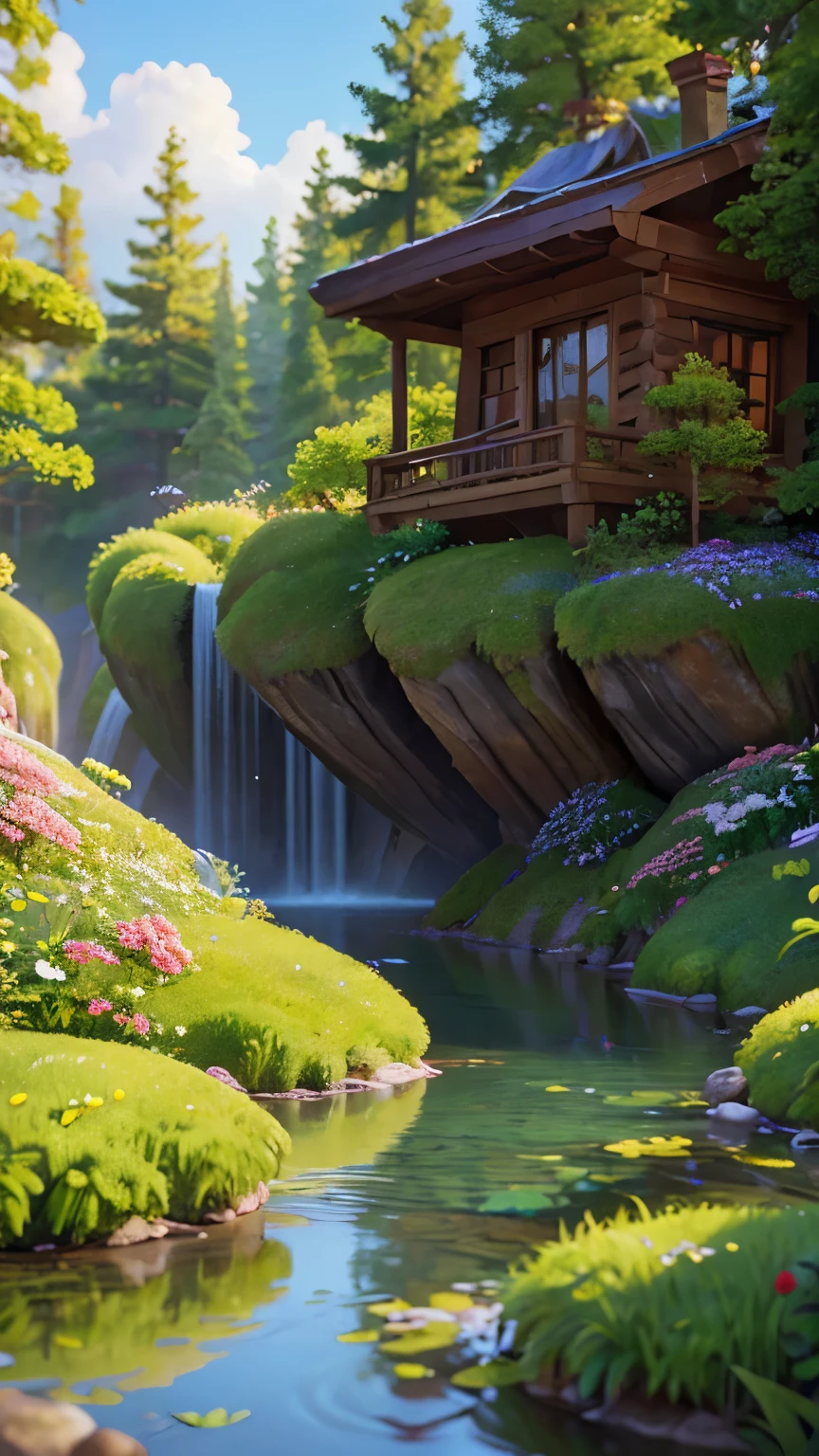 Masterpiece, best quality, high quality, extremely detailed CG unity 8k wallpaper, enchanting dream scene of dream forest, towering trees, hidden fairy canyon, creating a mysterious and enchanting feeling, artstation, digital illustration, complex, trending, pastel colors, oil painting, award winning photography, bokeh, depth of field, HDR, bloom, chromatic aberration, realism, very detailed, artstation trend, CGsociety trend, complex, high detail, dramatic, Midjourney art, brilliant flowers, colorful, real, realistic