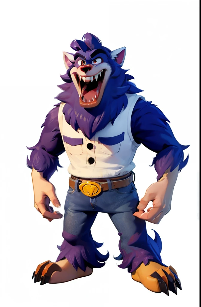 Werewolves,Disney Pixar style character, full body, full body, white background, Q version, 2d, cute