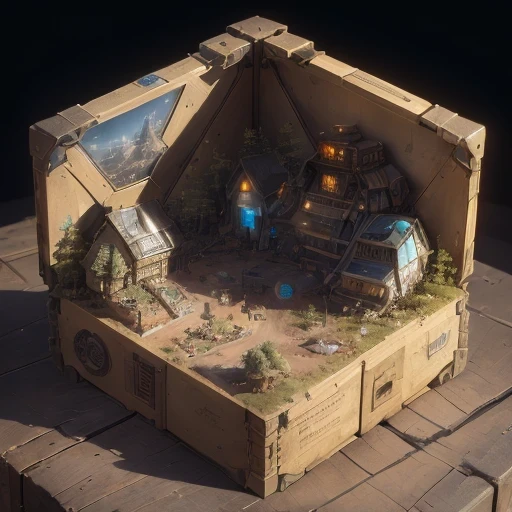 3598年Mars realistic model, (split ends, original photo, best quality, masterpiece:1.4),Steampunk Cyberpunk 6820 City,(CyberpunkMars light:1.3), Mars (related to land),(in a small nature box:1.3),Isometric, small nature, landscape on foundation,landscape,