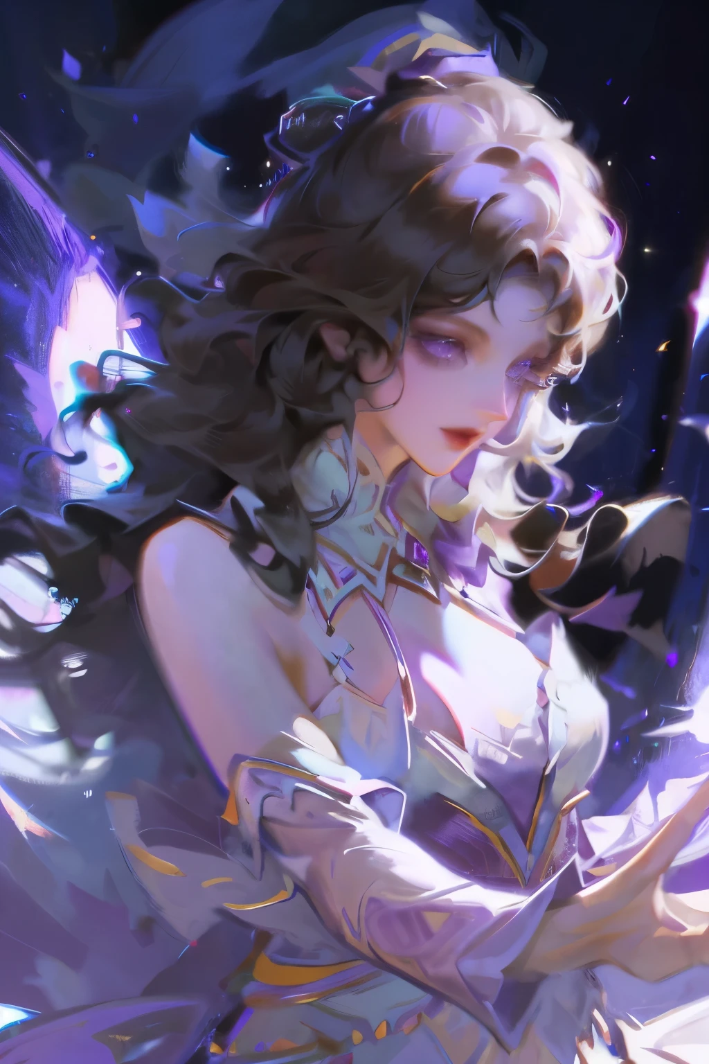 Image of Arafad woman wearing purple dress and butterfly wings，fairy tale core，light violet，princess of amethyst，Belle Defin，ball doll，deep purple，Fantasy dresses，Wear purple，Astral Fairy，purple skin color，Ethereal fairy tale，fantasy costumes，deep purple服装，Wearing a purple romantic tutu，violet skin，🌺 cg society
