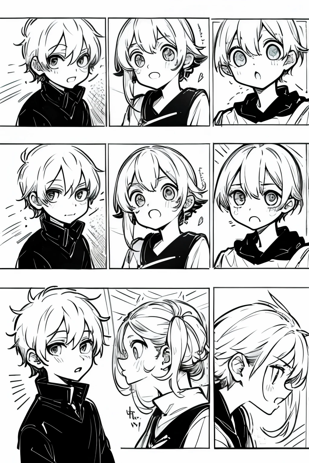 boy no background jumper surprised 4 panel manga