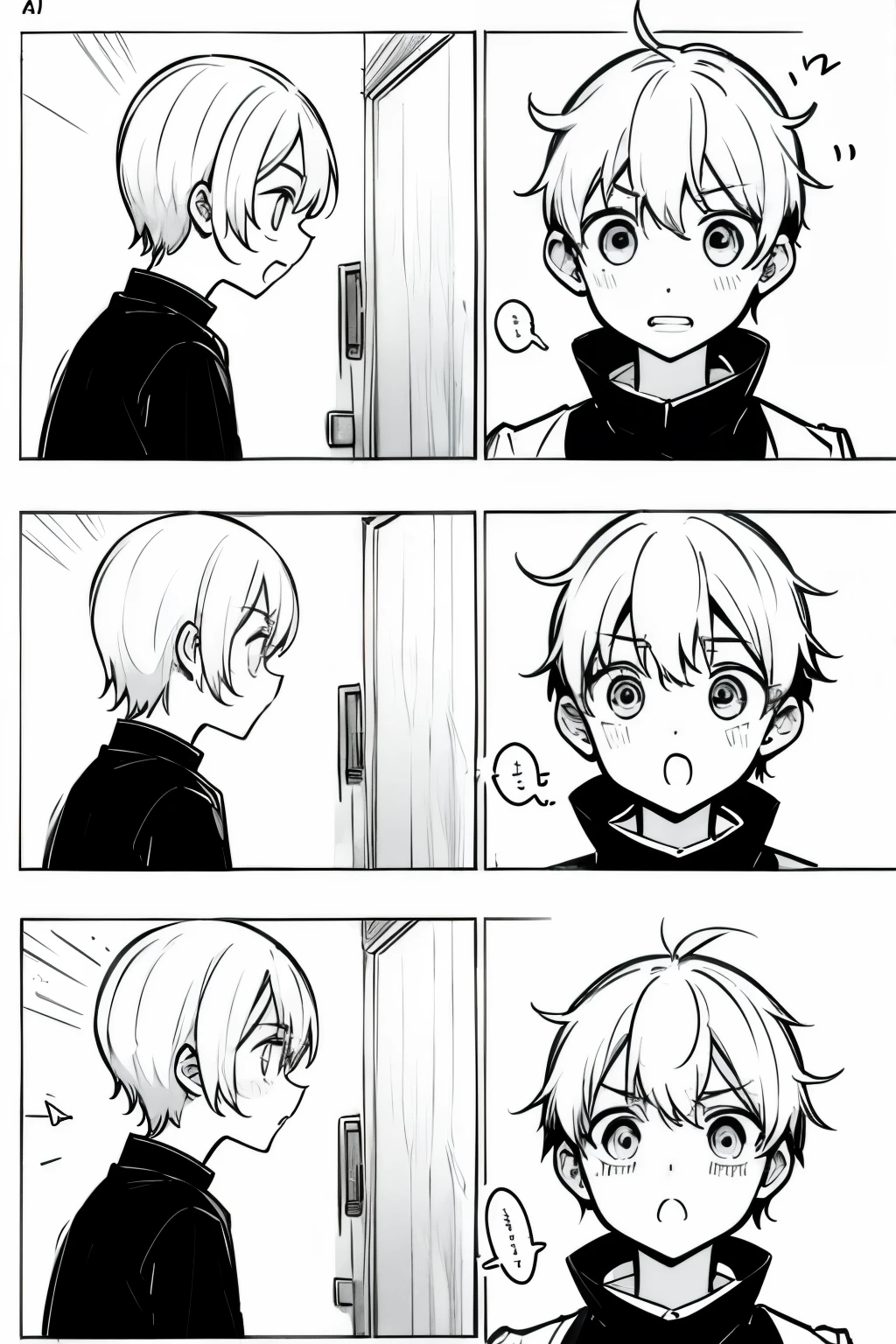 boy no background jumper surprised 4 panel manga