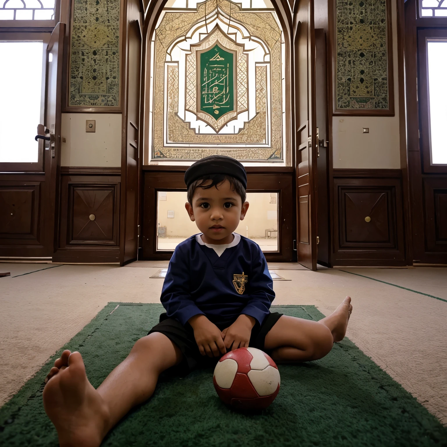  boy,play football,mosque,quran,father and mother,plane,boom,4 year o