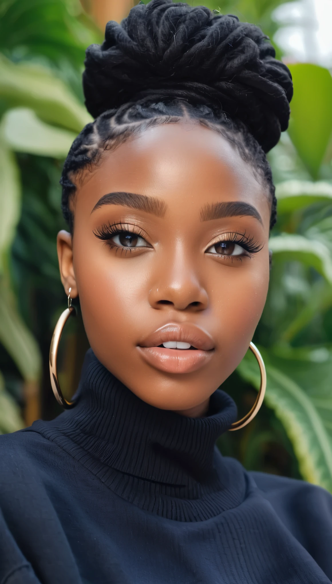 1african teen instagrsinstagram influencer ,seated on a couch wearing a black hoodie and ripped short jeans ,perfect bodytype,fullbodyshot photoshoot,super detailed