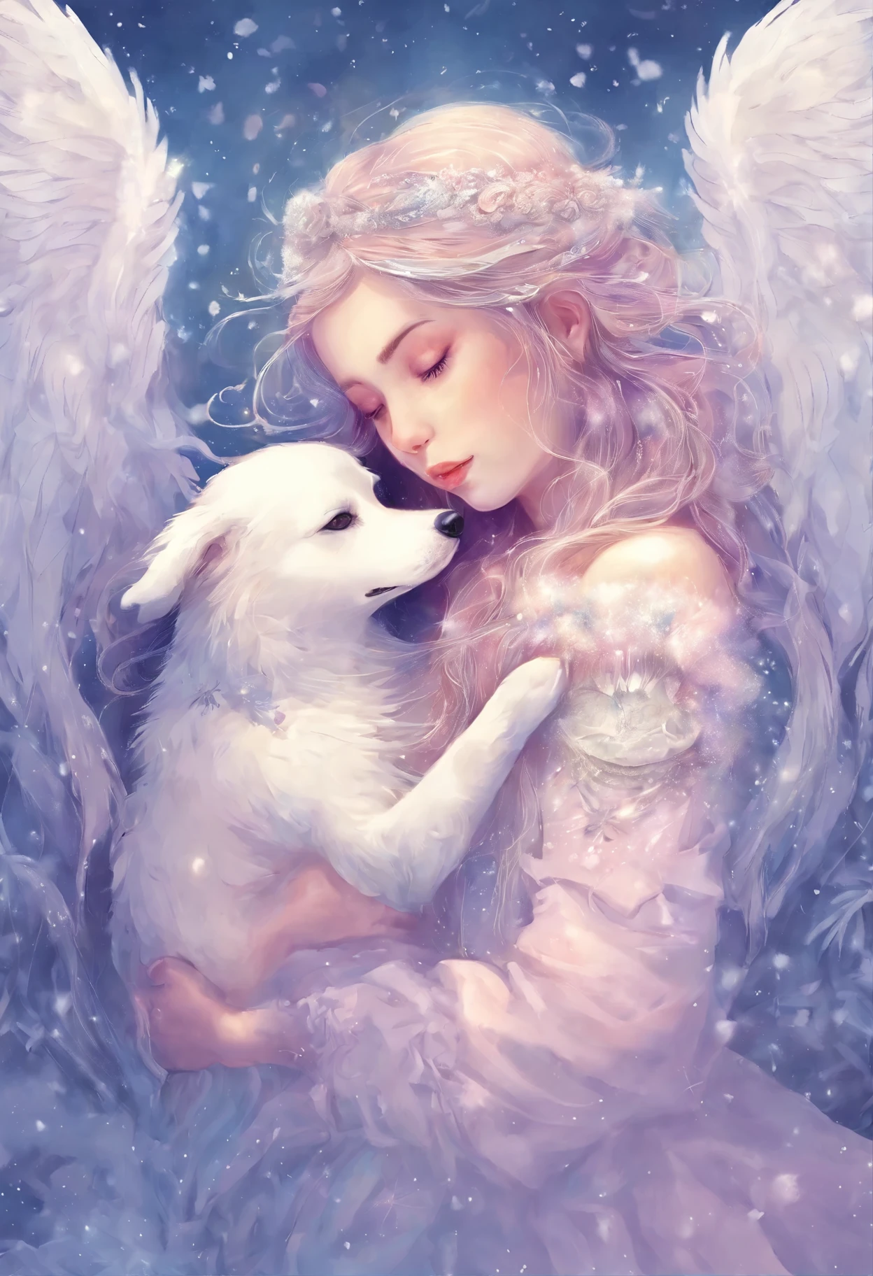 cuddling, the heart is crying, girls, snow, winter, girl hugging a dog