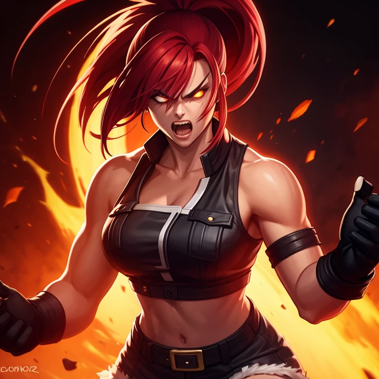 Sexy Woman Breasts Athletic Body Super Sayajin Red Hair Clothes Vegita NSFW