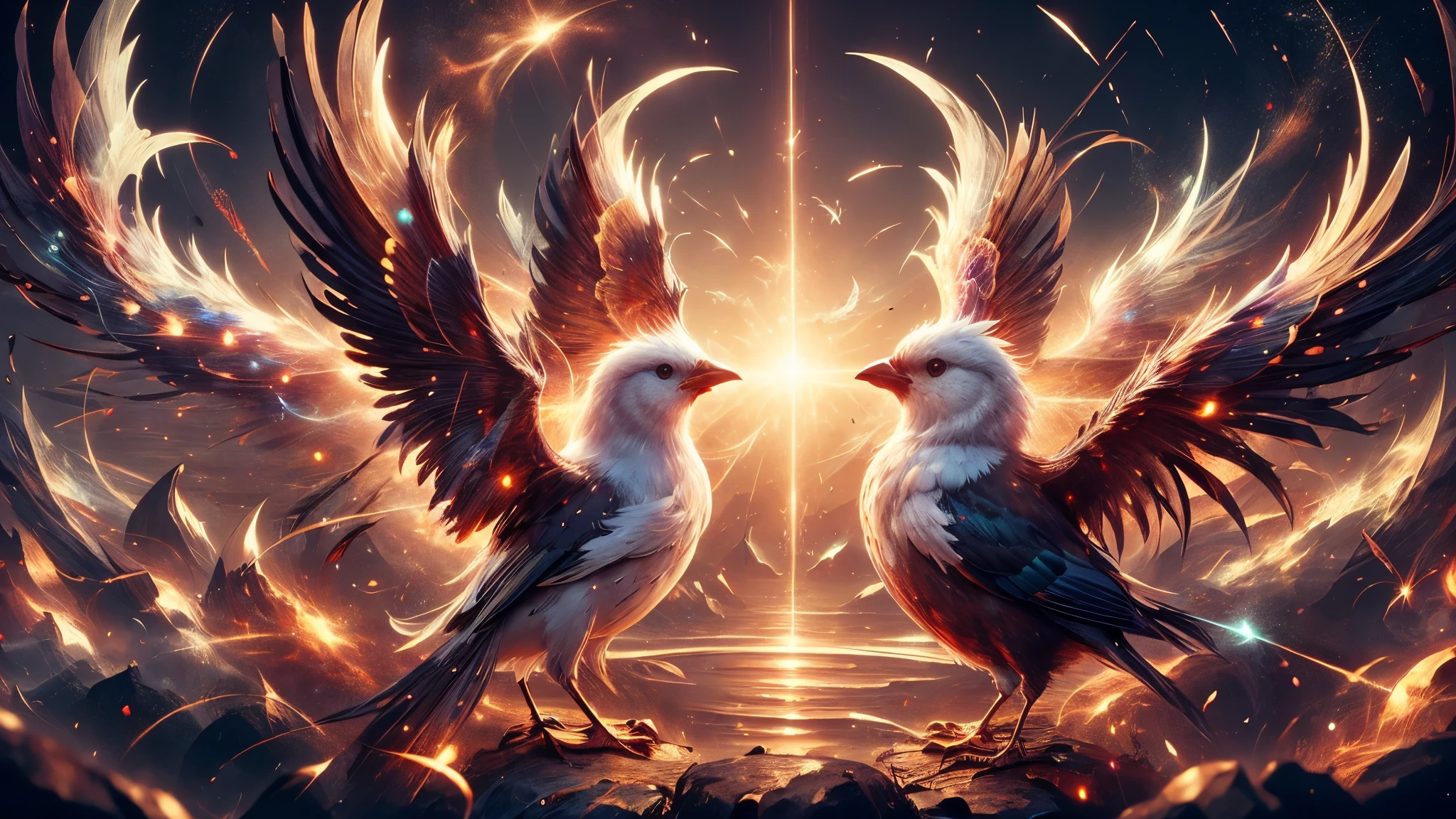 (master piece), 8k, best quality, magical melodic birds,