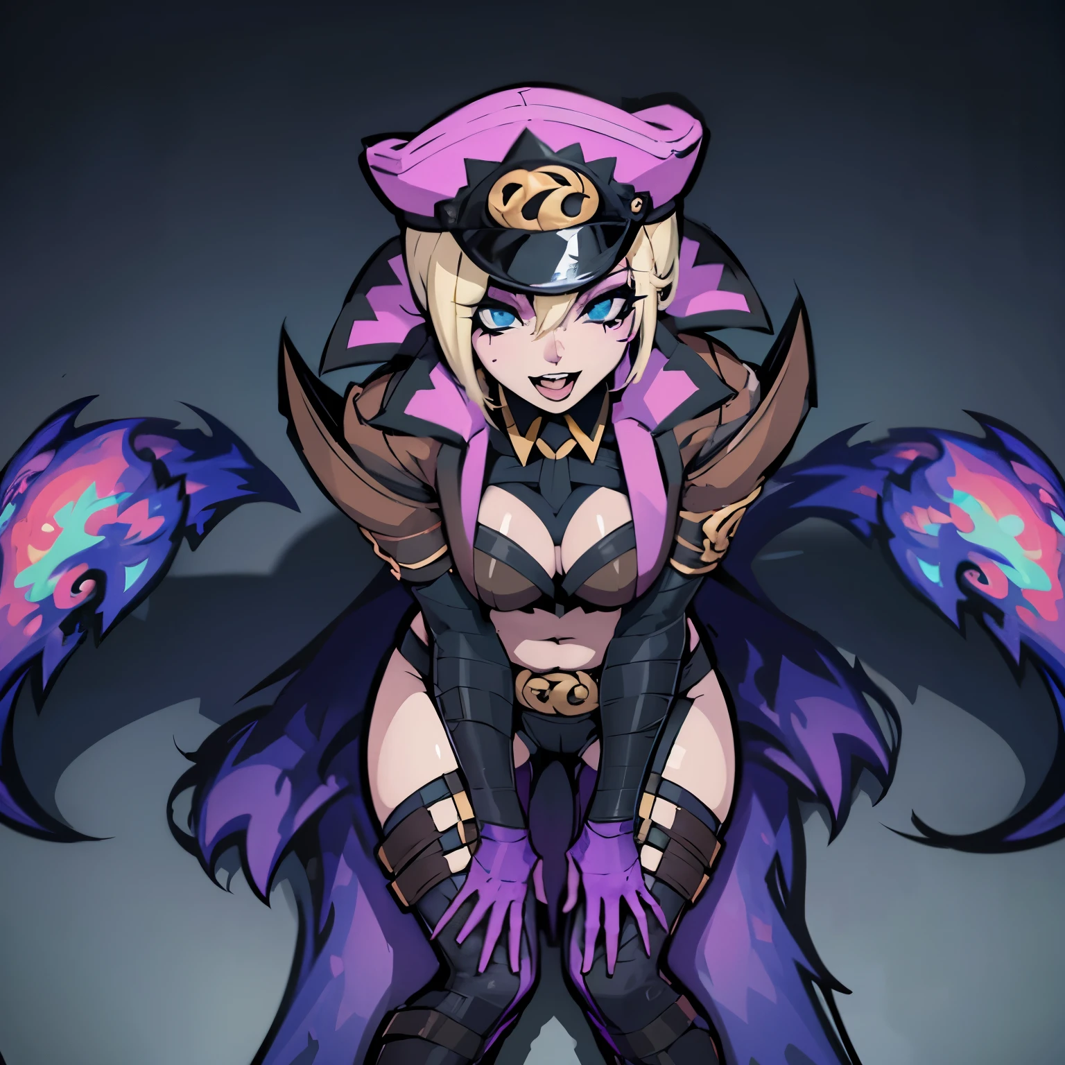 Evelynn from league, thick thighs, cum, cumming, orgasm, nude, cum all over, full body, sitting, thigh highs, spread legs