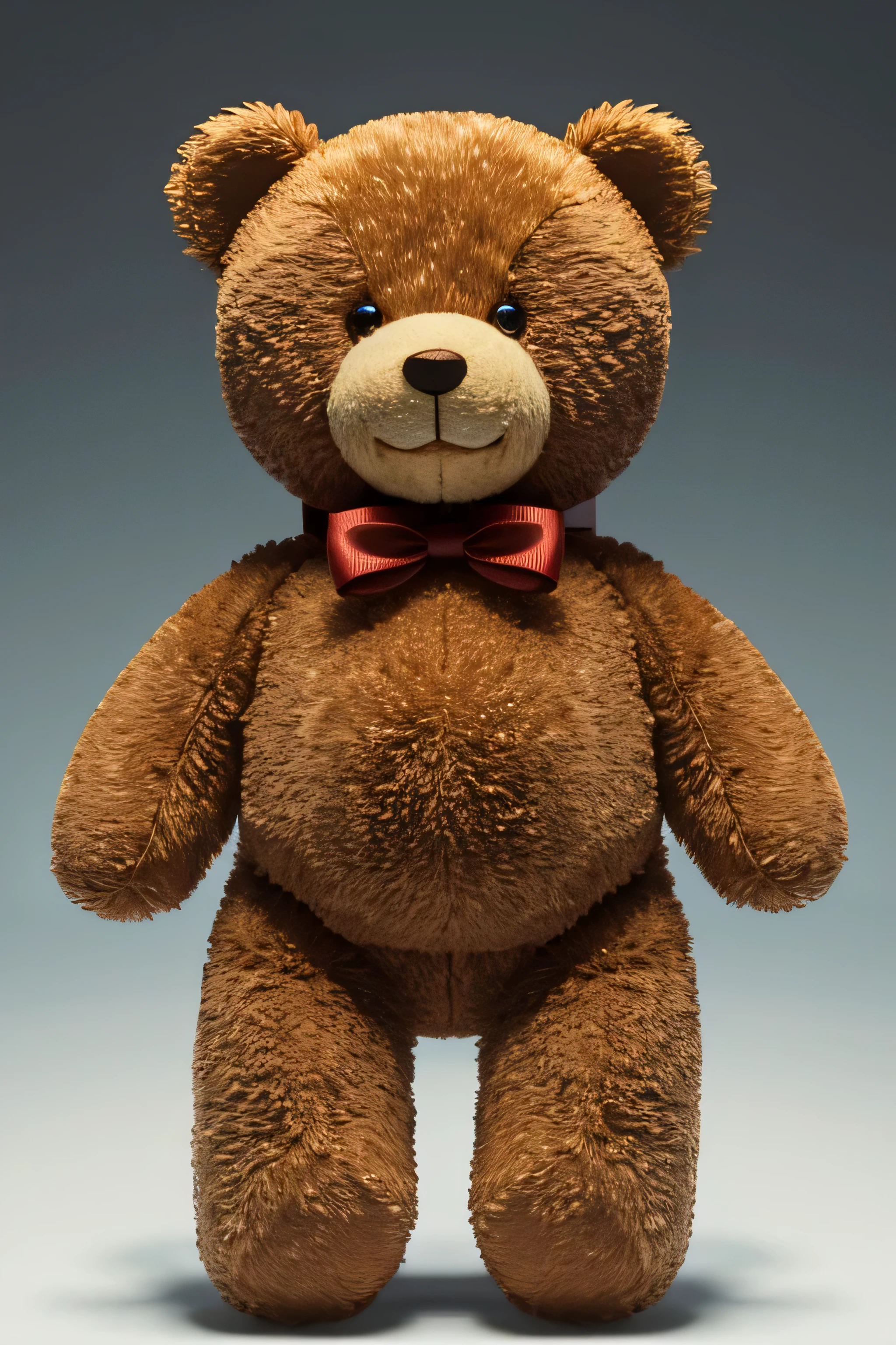 un osito de peluche lindo y sonriente, ponerse de pie, fondo transparente, realista, Obra maestra, conceptual art,