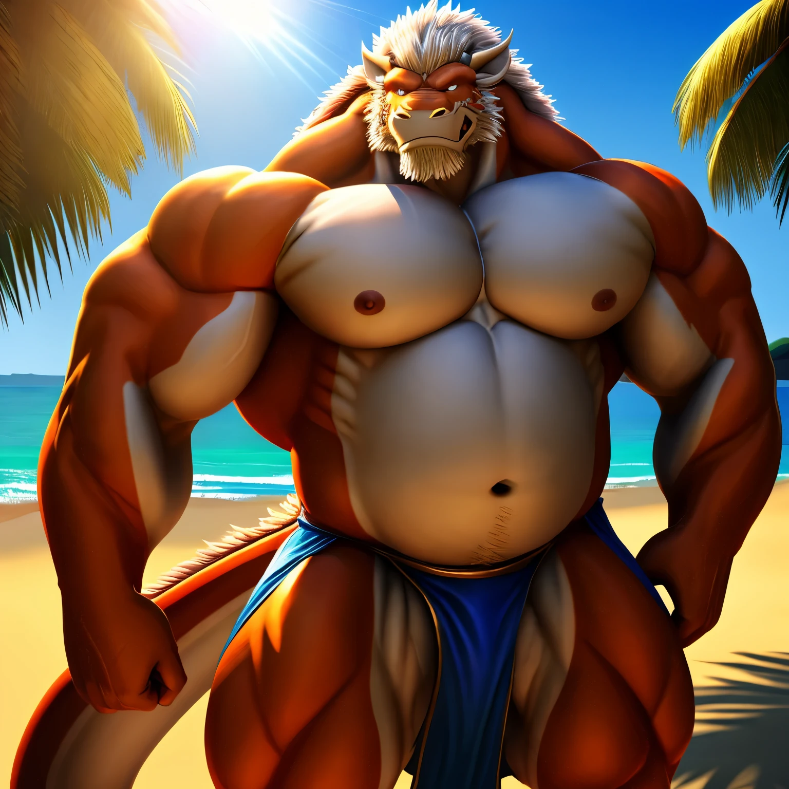  kaido,  eastern dragon king, male dragon, eastern dragon, very big muscles, hulking,  extremely strong, big abdominal muscles, hefty musclegut, pecs, muscular dad body,  Strong and robust musclegut , strong abs, sharp  claws, dragon feet claw, full body, loincloth, one piece, HDR,  nipples, sunlight, daylight, outdoor, bright , sunshine, at noon, fighting pose, good weather,  on sea beach, 8k, best quality .