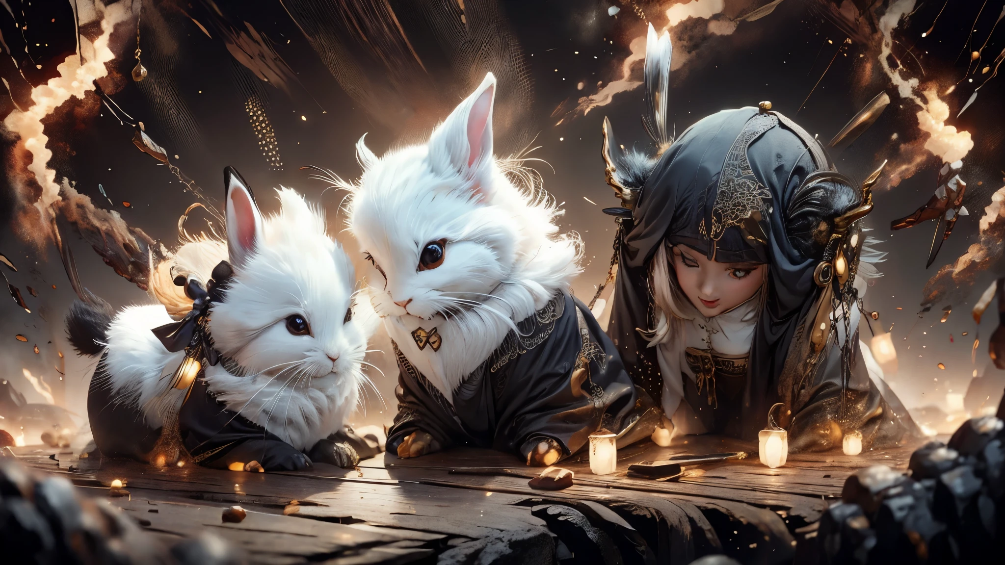 (master piece), 8k, best quality, cute rabbits