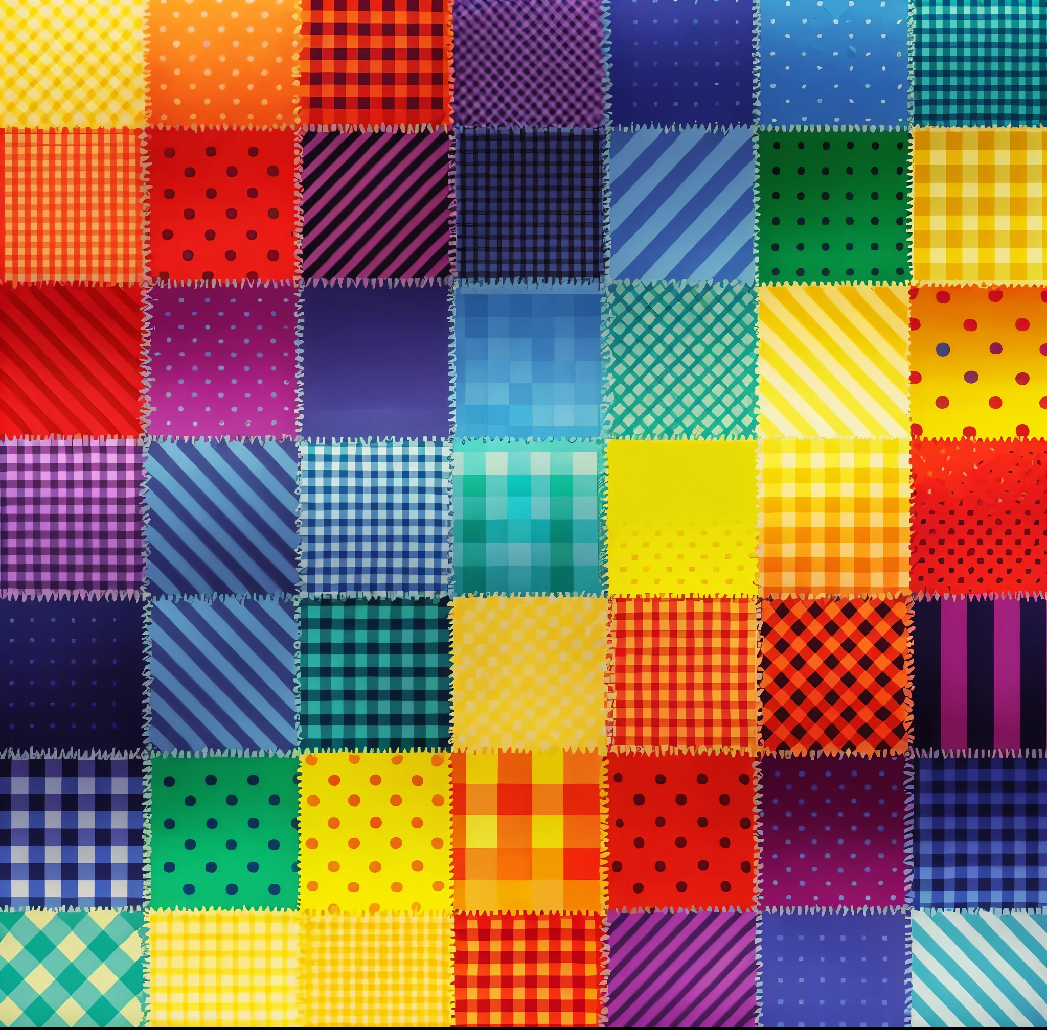 a colorful Patchwork pattern with different colors and patterns, Detailed pattern of pop art, Pop art motifs, Colorful pattern, Patchwork-streak style, Colorful pattern, square, Plaid, checkered motiffs, repeating fabric pattern, Full color 8-W 1024, Patchwork, 3 2 x 3 2, Inspired by Okuda Motoso, Screenshots