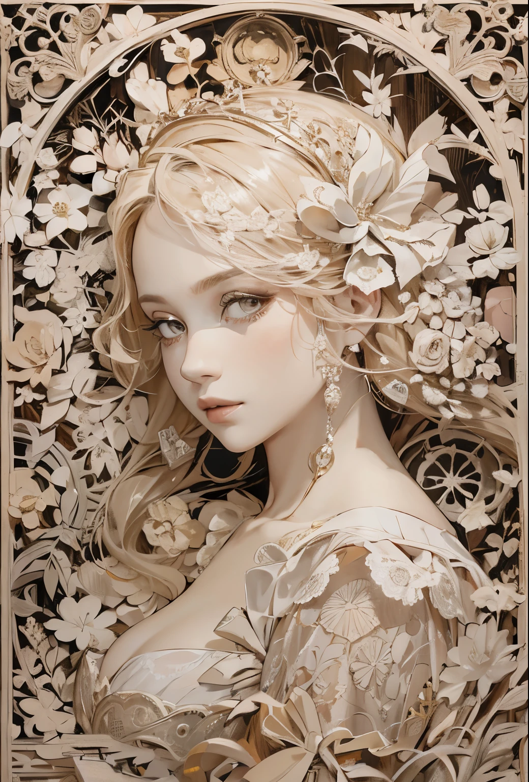 (girl:1.3),golden,
(masterpiece, best quality, high quality, highres, ultra-detailed),
big breasts,lace:1.8,