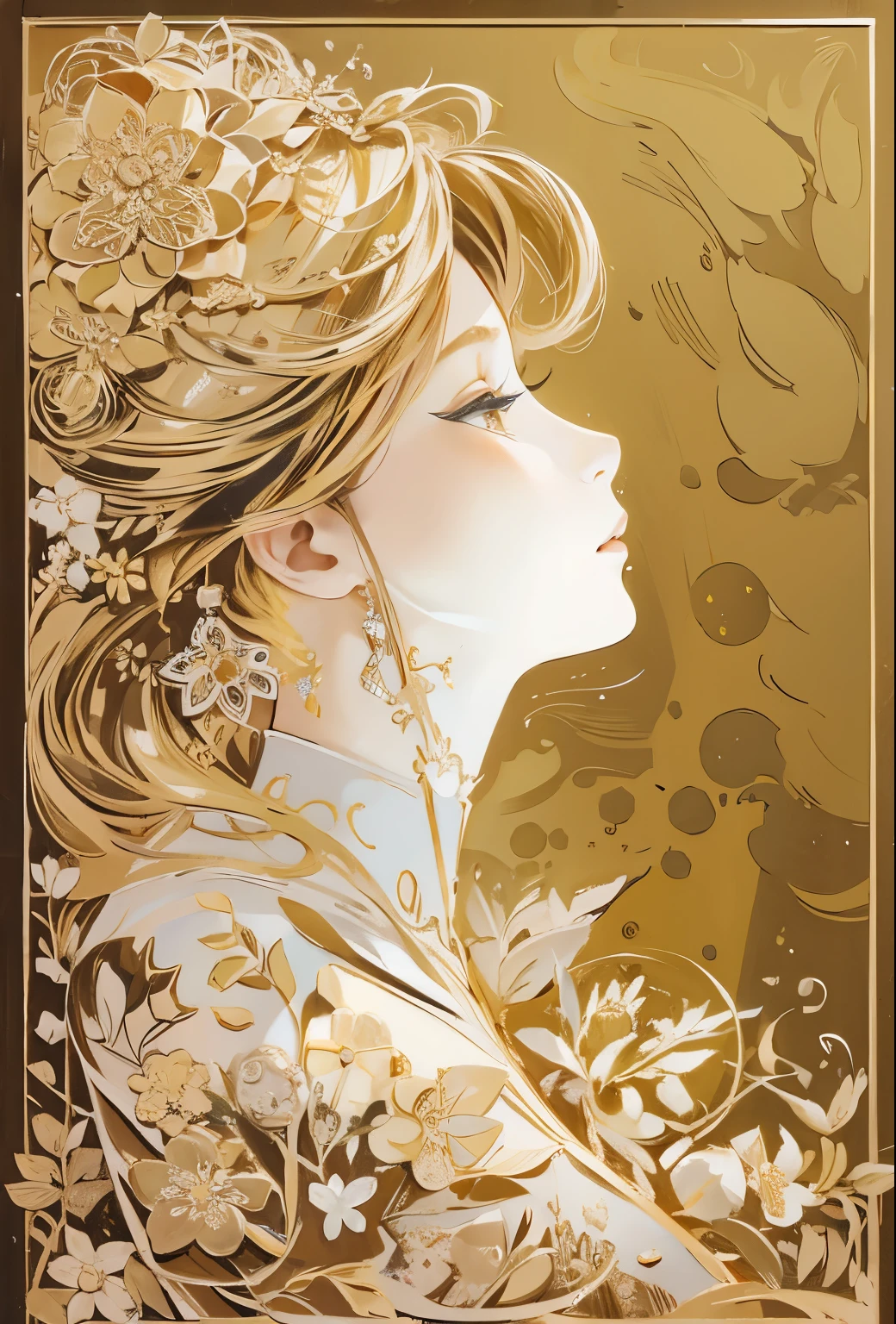 (girl:1.3),golden,
(masterpiece, best quality, high quality, highres, ultra-detailed),
big breasts,lace:1.8,