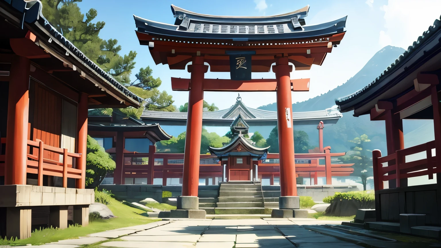Japanese style RPG　No person　shrine