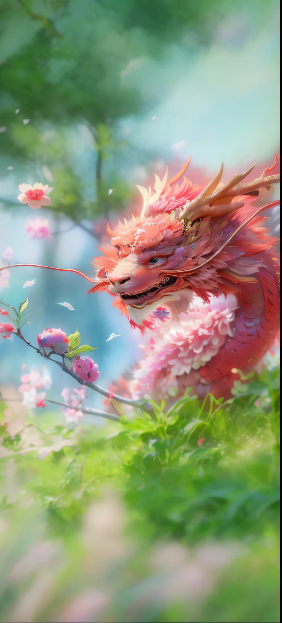 There is a dragon flying in the sky with a ladybug, Chinese fantasy, fantasy art behavior, Beautiful digital art work, 🌺 CG society, Lovely and detailed digital art, A beautiful artistic illustration, Popular topics on cgstation, Realistic Fantasy Illustrations, CG society and fenghua zhong, Detailed fantasy digital art, Stunning digital illustrations, digital fantasy art )