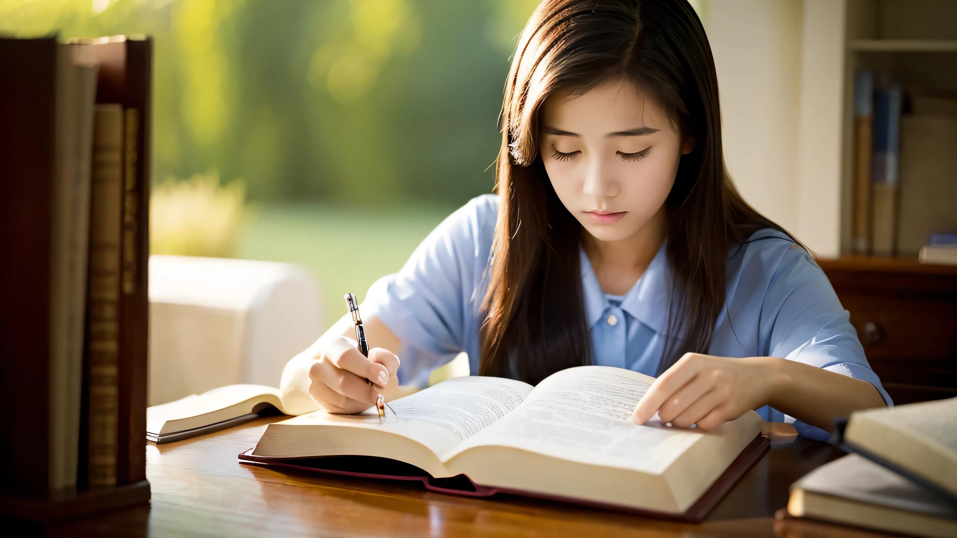 young jehovah'witness woman、study the bible seriously、High resolution