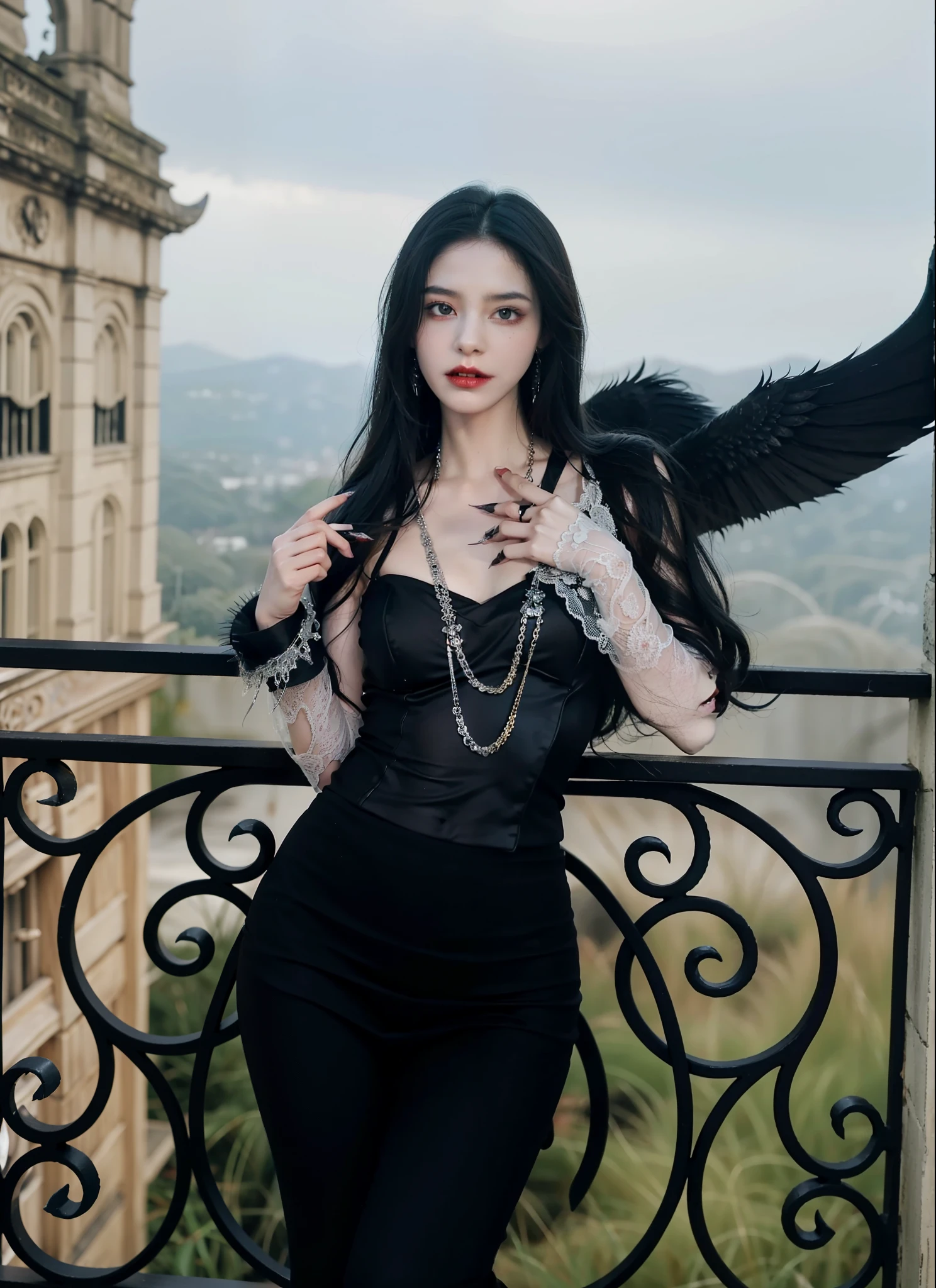beautifully，Picture of a box full of swords,wing, succubus theme，fallen angel，Excellent，scary，secret horror，tentacle，have eyes，uncanny valley effect，little beast blood moon，skull skeleton，vampire，Hellfire，female devil，Swarovski crystals，vampire公主，High quality facial details，Photo quality，Luxurious，five fingers
