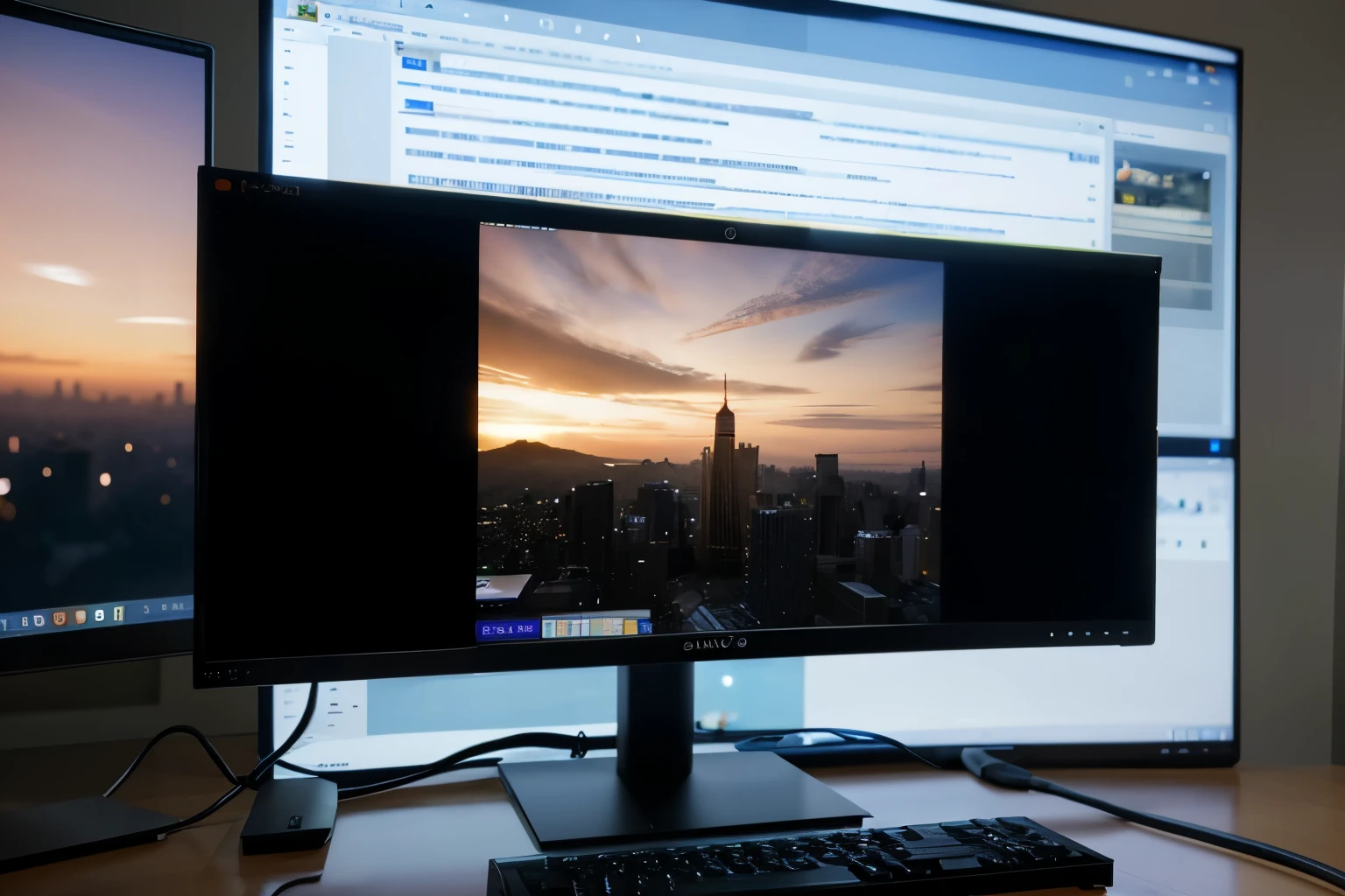 A macro photograph of a high-resolution computer display, showcasing the sharpness and clarity of modern screen technology.