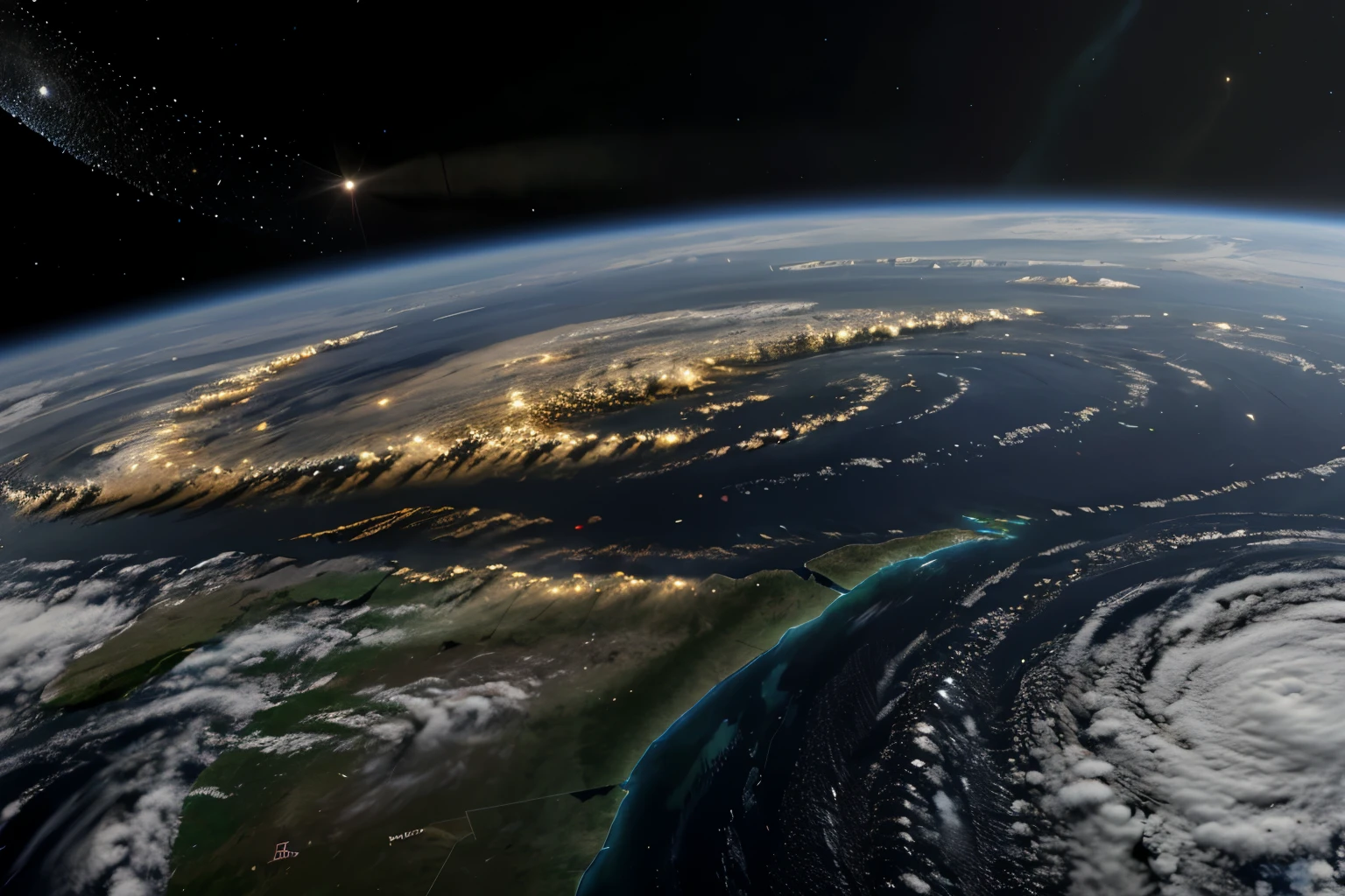 A composite image of satellite data visualizations, illustrating the global impact of technology on weather forecasting and environmental monitoring.