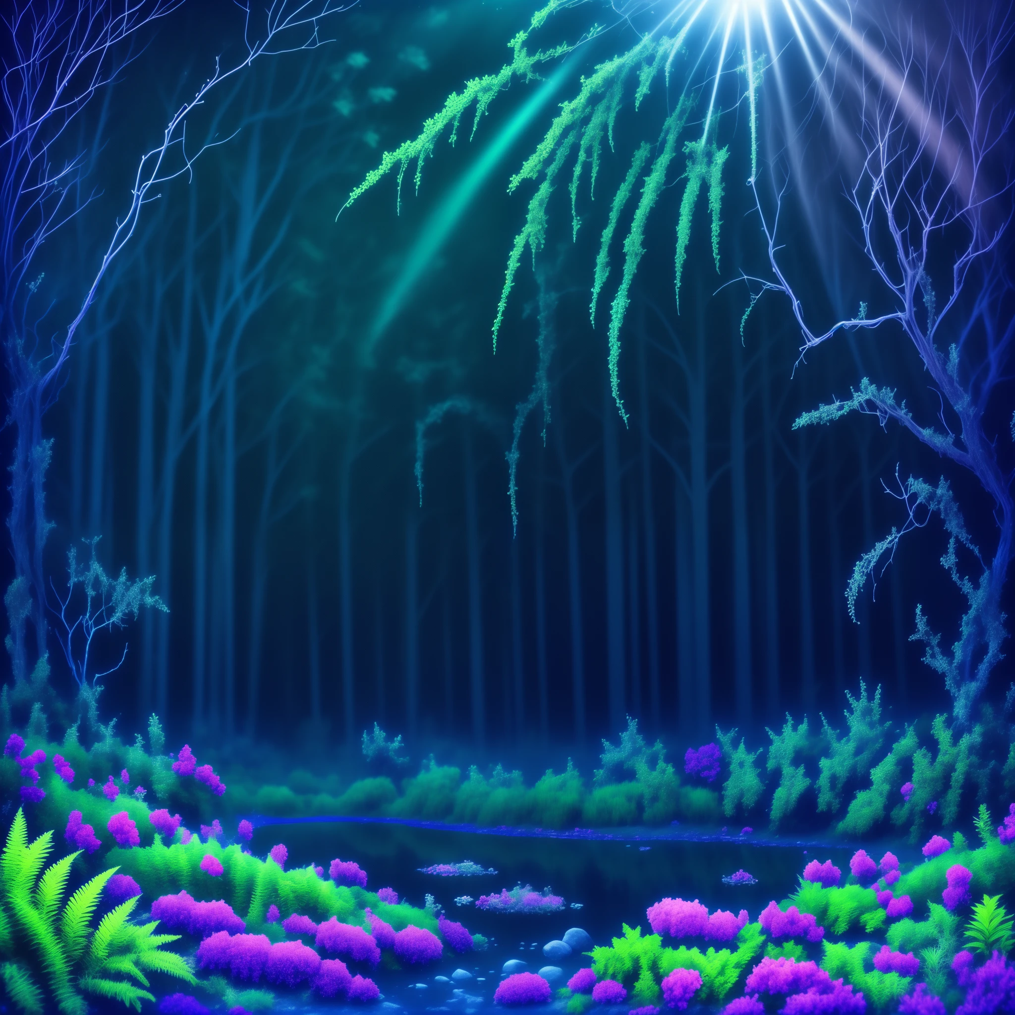 (masterpiece best quality:1.2) Swamp, Roots, Flowers, water, Pond, aquatic vegetation, manicured pond, garden pond, rocks, leaves, aquatic vegetation, darkness, Prehistoric forest, horsetails, ((forest)), jungle, palms, ((ferns)), (((castor plants))), castor flowers, huge plants carboniferous forest, 3d art, anime art, dynamic light, (((digital art)))