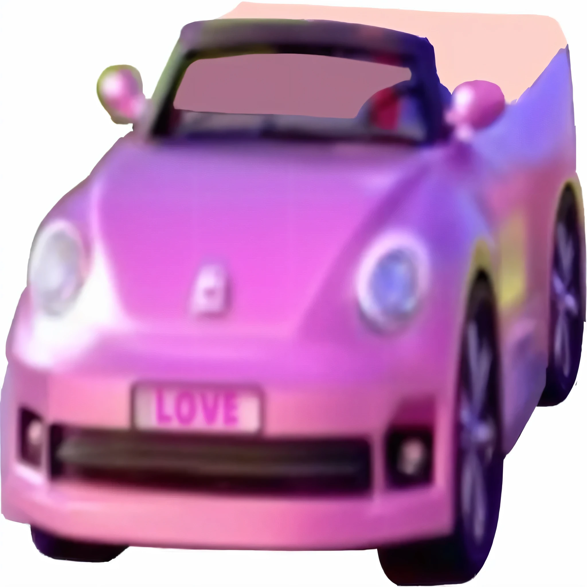 a close up of a pink toy car with a pink roof, some pink, pink iconic character, ((pink)), Love concept art, low quality grainy, Grainy low quality, (pink colors), love movie, Love is the beginning of everything, pink power, Very very low quality, y 2 k 美学, Millennium Aesthetics