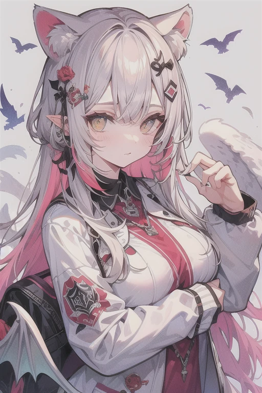 Fox face white eagle wings white tiger body dragon tail