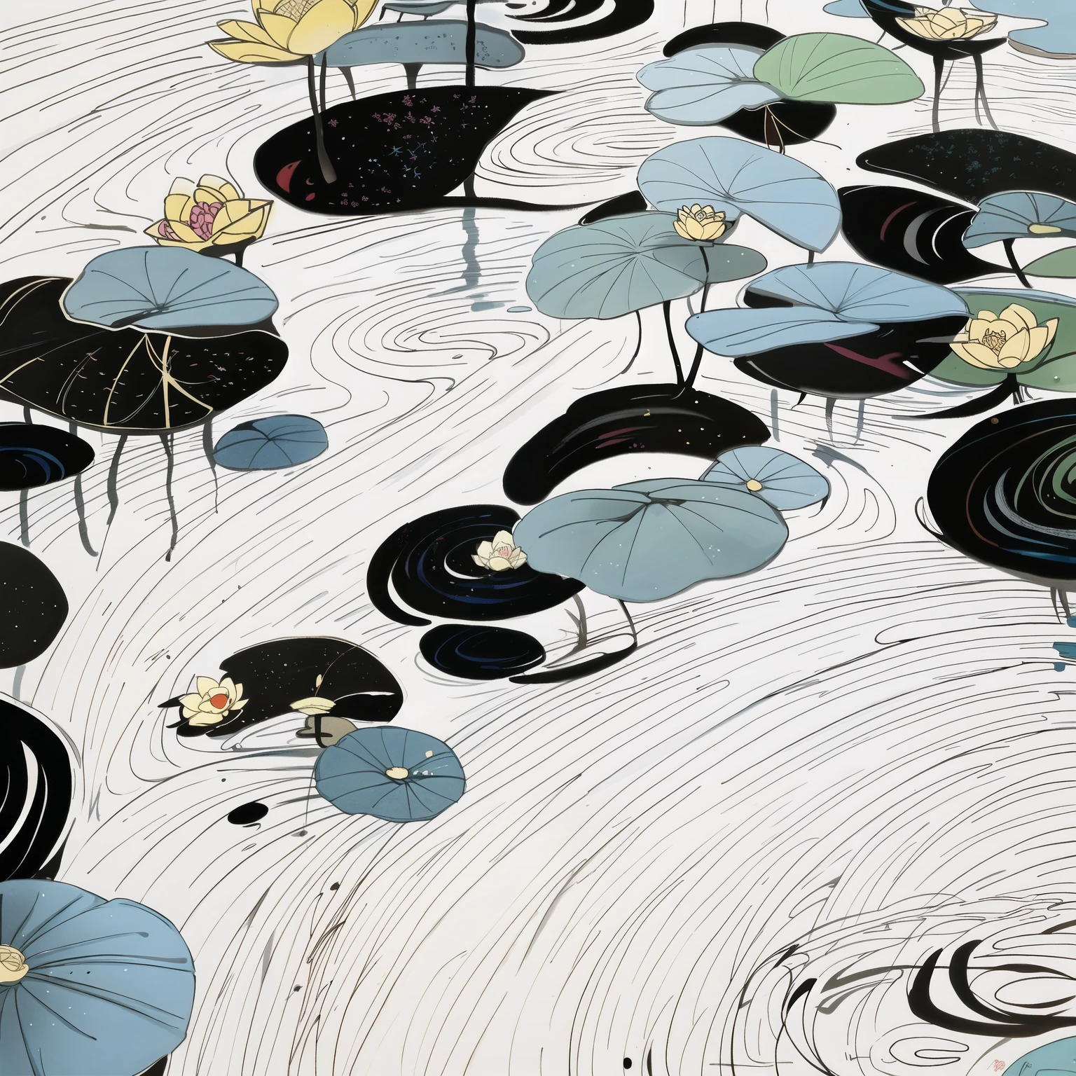 lotus，Wu Guanzhong