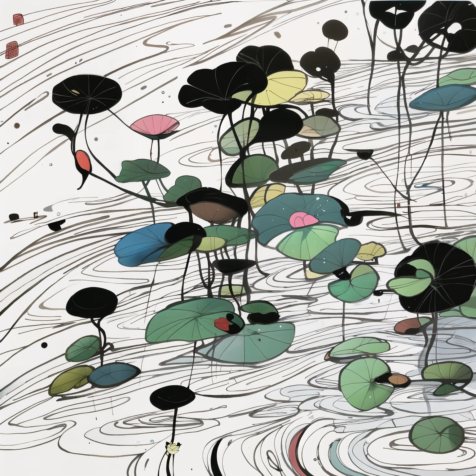 lotus,Wu Guanzhong