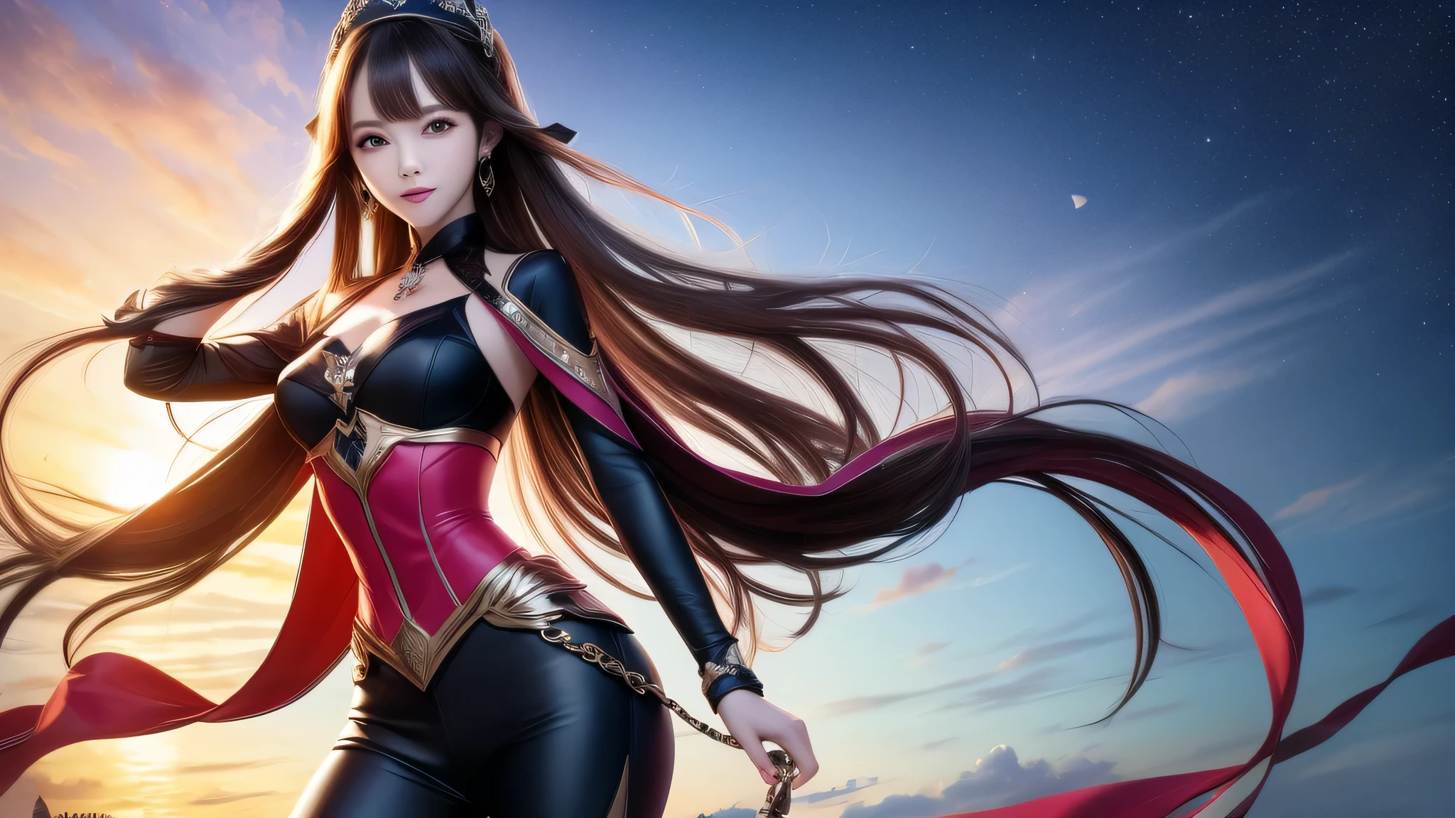 4K Ultra HD, masterpiece, very high quality, girl, 年齢 20歳 girl, good face, smooth face, fine eyes, beautiful hair, very long hair, hair band, cute look, modern clothes, pink shirt, black jeans, good shoes, Morning background, building, Light of the sun, Sunny, stylish look, Direct ×3.0 wet leodo,,perfect body,(lie:1.3)