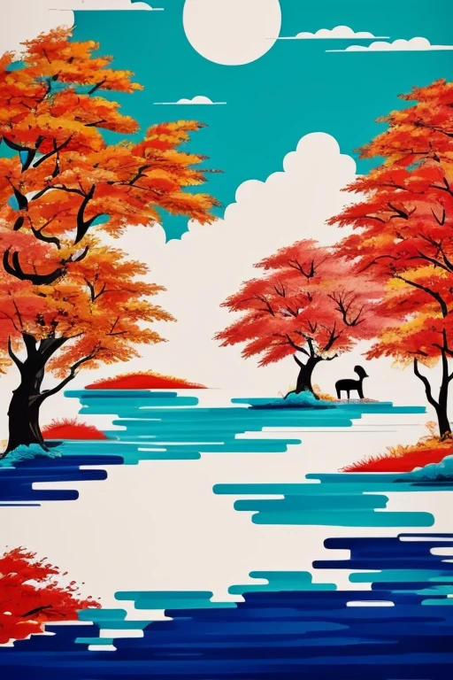 Le style de Wu Guanzhong est une expression artistique qui fusionne les techniques traditionnelles de l'encre chinoise avec les concepts de la peinture occidentale. Il se caractérise par des interprétations modernes de thèmes traditionnels, creating unique visual effects through color and line.