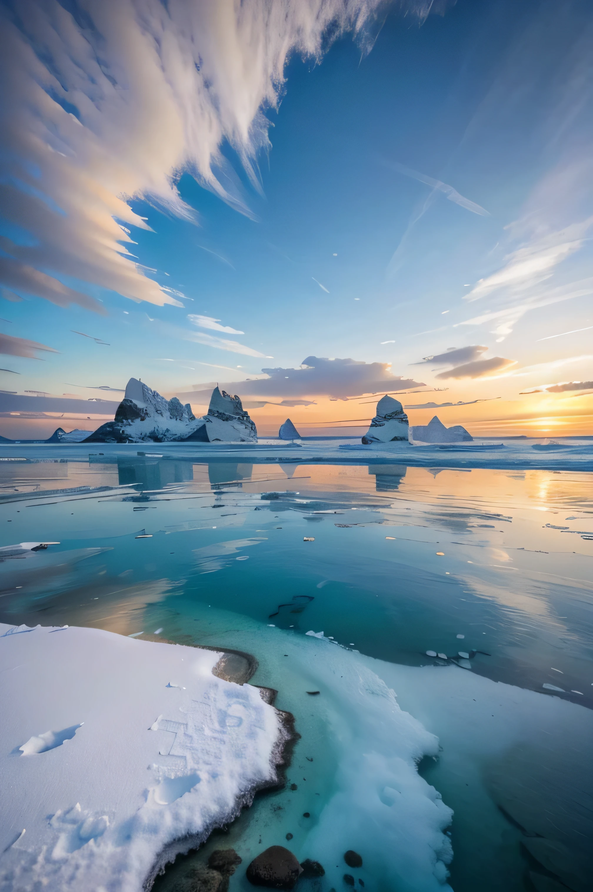 white sand, crystal clear water, snowy mountains, calm waves, penguin colony, icy breeze, tranquil atmosphere, vibrant reflection, colorful sunsets, surreal beauty, frozen landscape, isolated paradise, remote and untouched, pristine environment, untouched wilderness, endless horizon, serene sound of waves, majestic icebergs, unique wildlife, icy blue hues, ethereal light, dreamlike scenery, vast and open, hidden gem of nature, breathtaking views, stillness of nature, sense of adventure, peaceful retreat. (best quality,4k,8k,highres,masterpiece:1.2),ultra-detailed,(realistic,photorealistic,photo-realistic:1.37),HDR,UHD,studio lighting,ultra-fine painting,sharp focus,physically-based rendering,extreme detail description,professional,vivid colors,bokeh,landscape,photography)