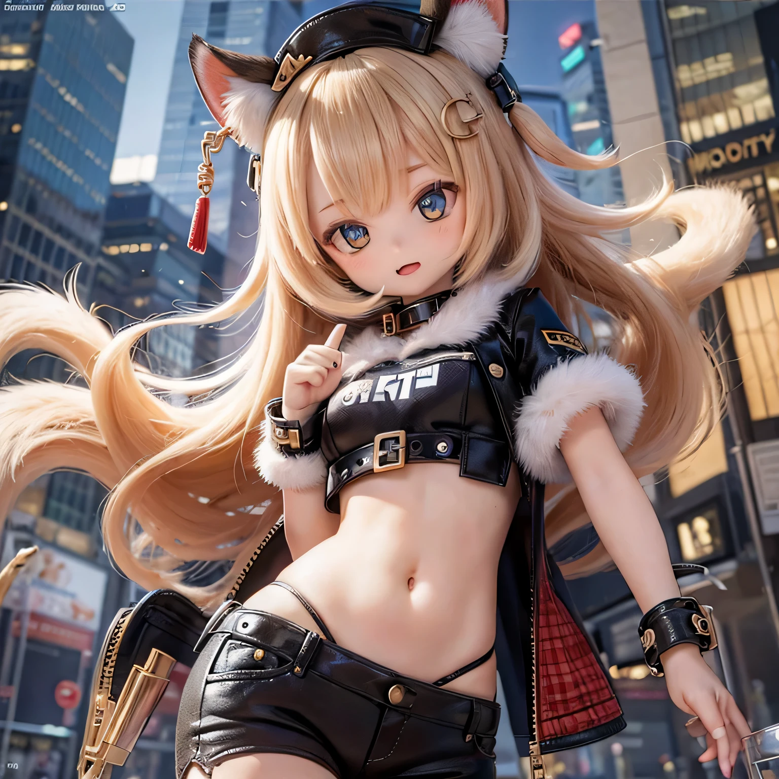 4k, Realista, muito detalhe, 1female, 1girls, long hair, female, blonde hair, blue eyes, breasts, cat ears, cat tail, catgirl, choker, female, female focus, female only, fishnets, looking at viewer, partially clothed, , small, small breasts, thigh highs, thighs, elin, TERA, midriff, lewd smile, open mouth,