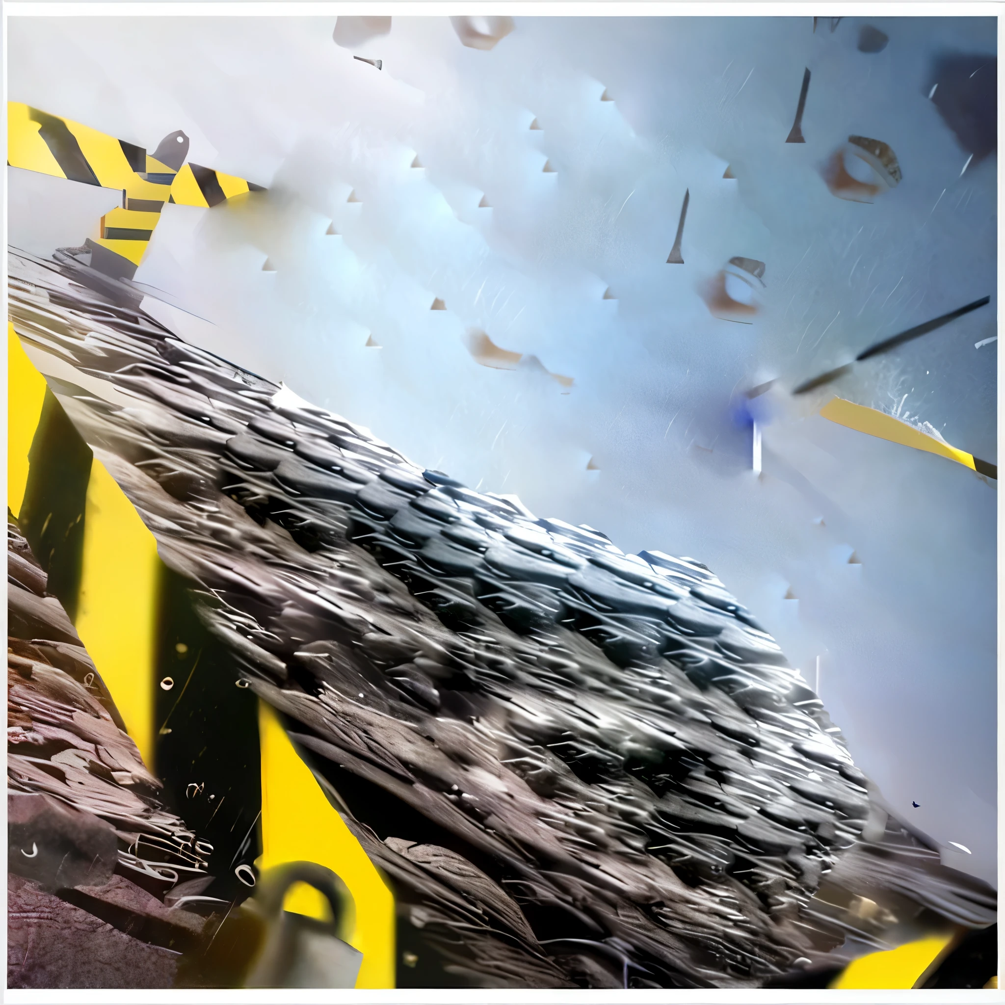 There is a photo of the beach，There&#39;s a clock on it, shattered abstractions, close-up, an illustration, Headquarters artwork, abstract 3 days artwork, 3 days graffiti texture, science fiction, digital collage, close-up photo, close-up photo, 3 days, 3d, random content, dangerous, screenshot, author：Jon Kohfeldt, Made with Photoshop