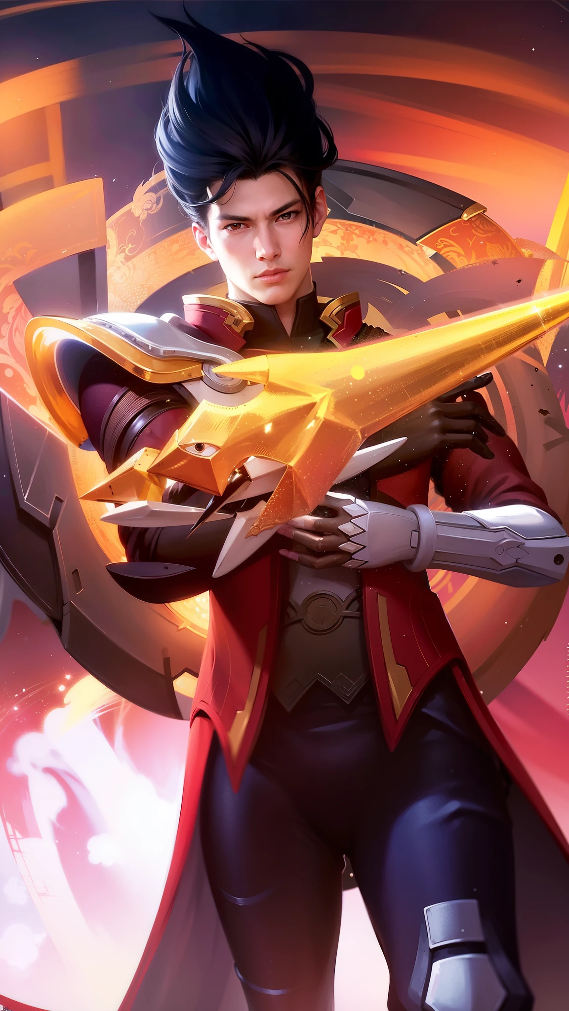 a close up of a person holding a sword in a field, heise jinyao, extremely detailed artgerm, artgerm jsc, :: rossdraws, rossdraws cartoon vibrant, g liulian art style, rossdraws 2. 0, jett from valorant, rossdraws digital painting, rossdraws and jazza, keqing from genshin impact