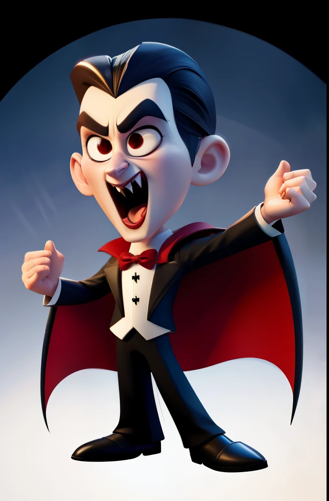 Vampires，Disney Pixar style character, full body, full body, white background, Q version, 2d, evil