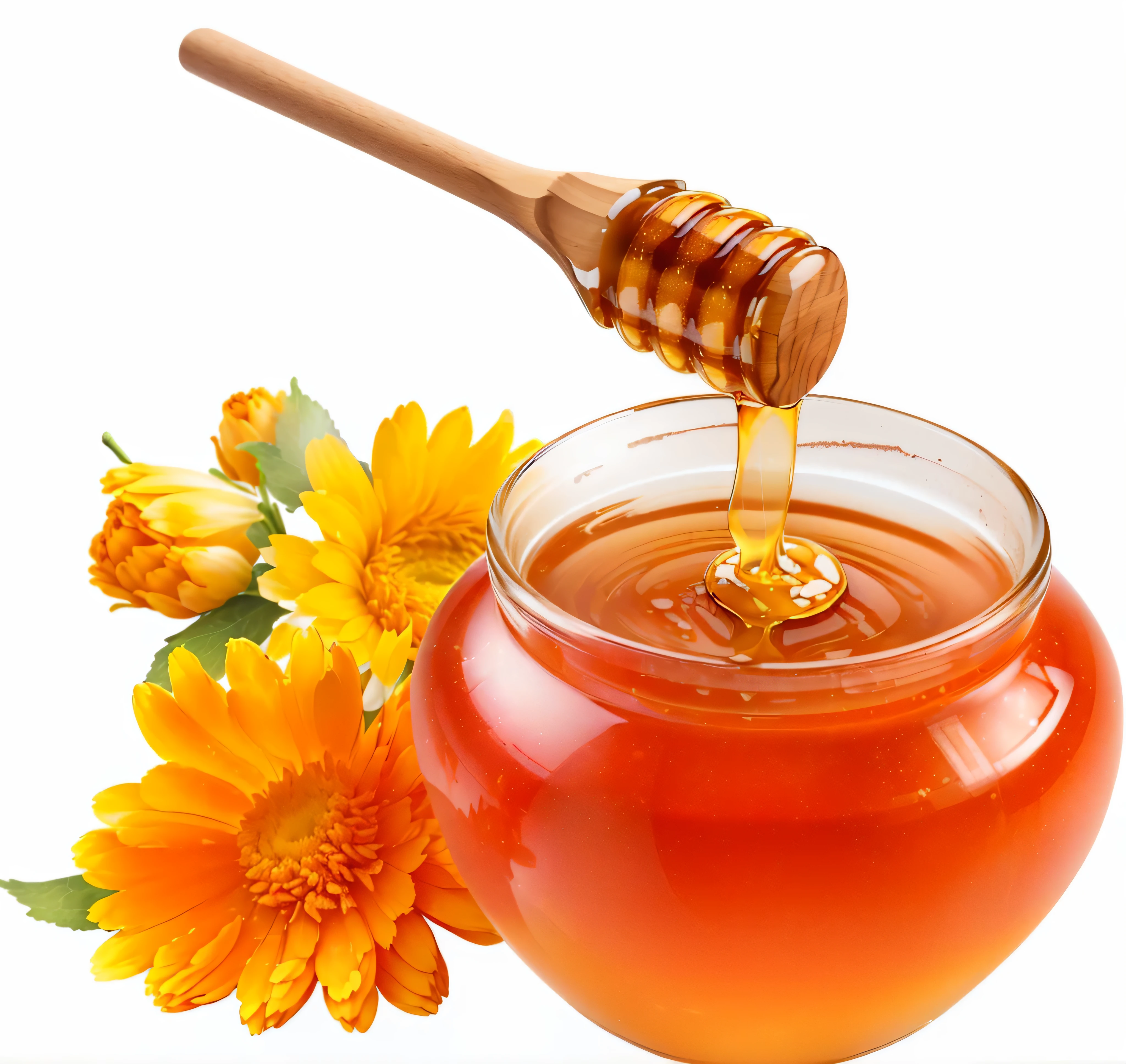honey in a jar with a wooden spoon and flowers, honey, jar of honey, dripping honey, honey dripping, wearing honey, made of honey, honey and bee hive, caramel, honey ripples, syrup, marmalade, honeycomb, honey dripping from ceiling, manuka, sweet, ๐๐๐โบ๐๐๐, honey wind, yummy, bee, image